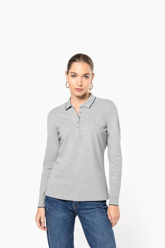 K281 - Polo piqué donna maniche lunghe
