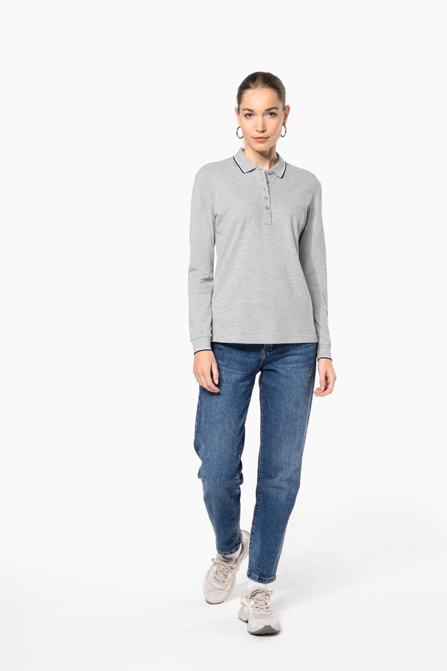 K281 - Polo piqué donna maniche lunghe