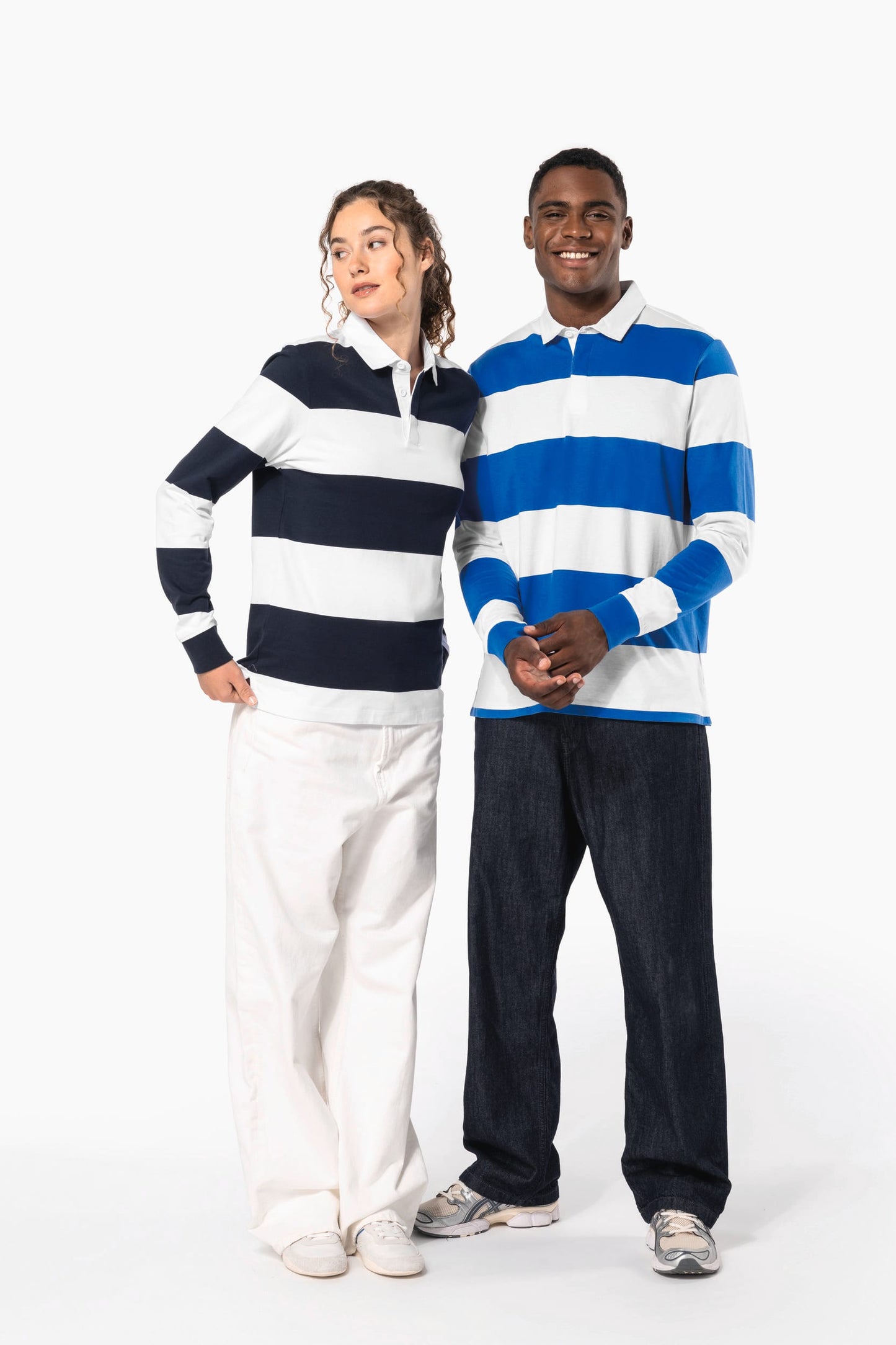 K285X - Polo rugby a righe maniche lunghe unisex