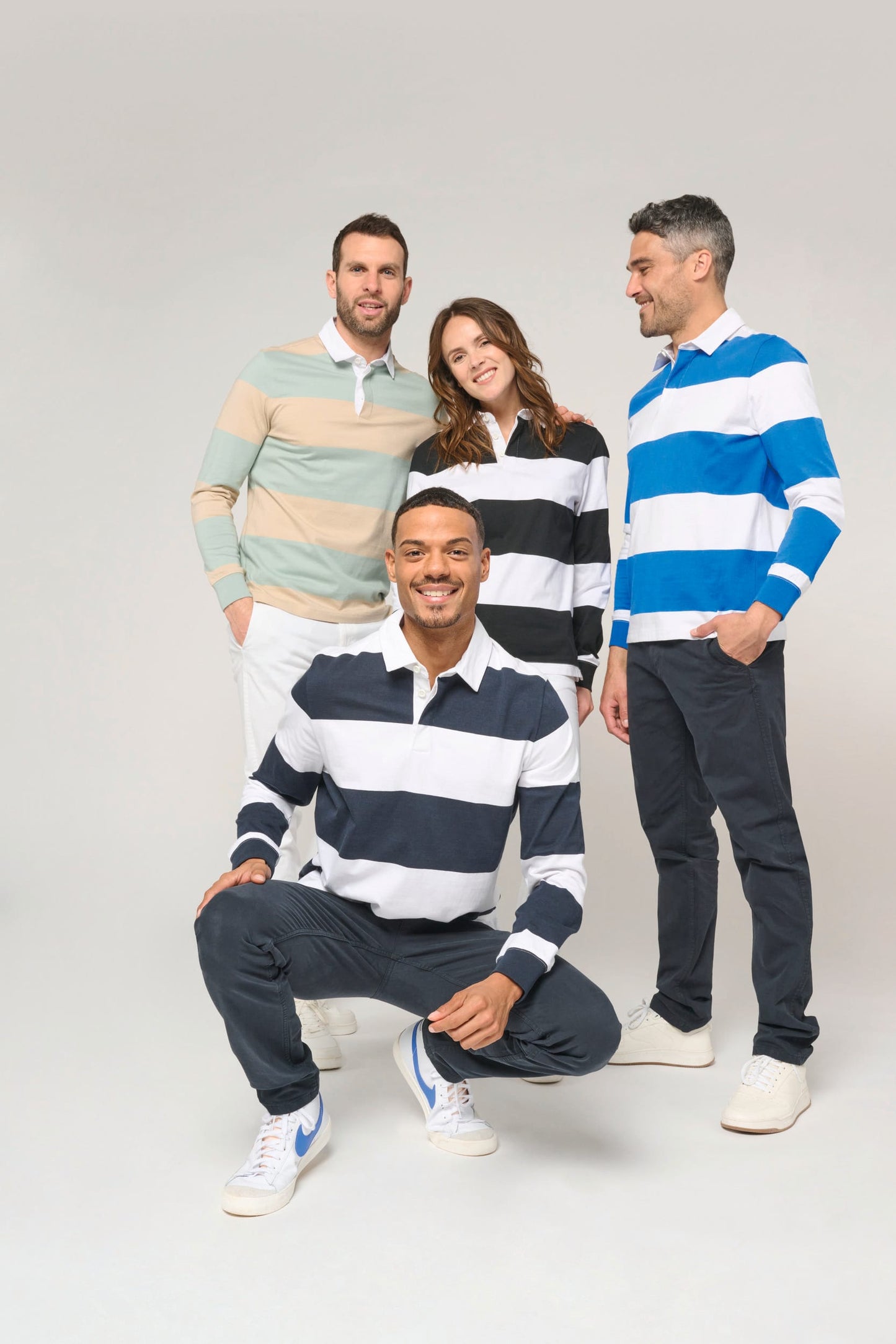 K285 - Polo rugby a righe maniche lunghe unisex