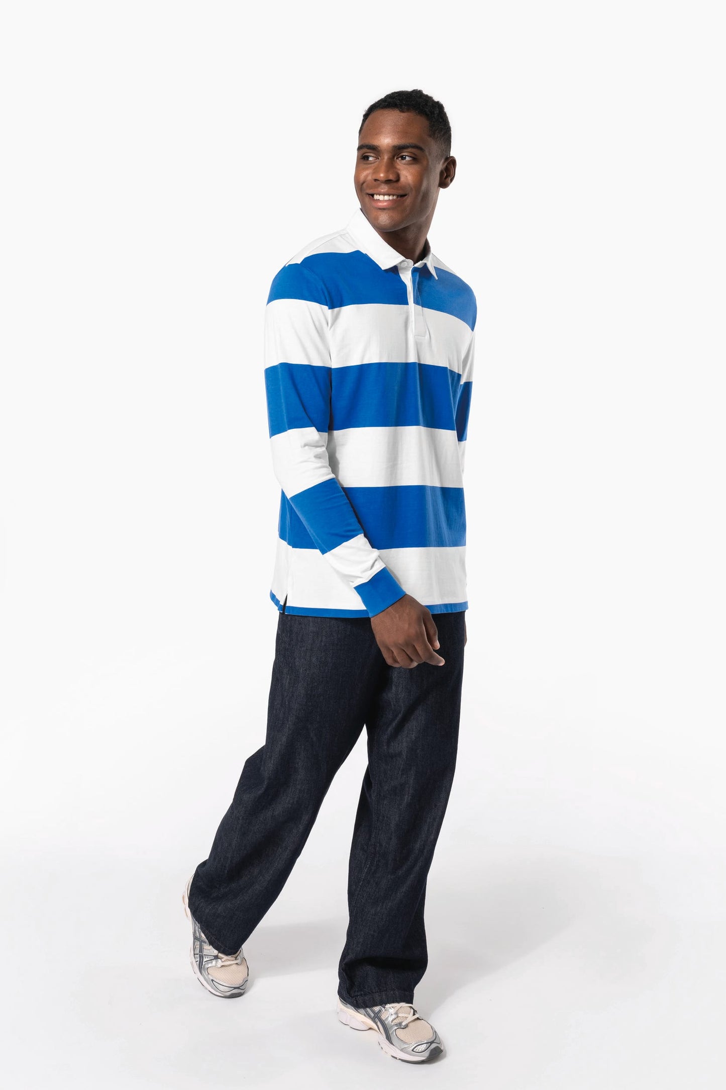 K285X - Polo rugby a righe maniche lunghe unisex