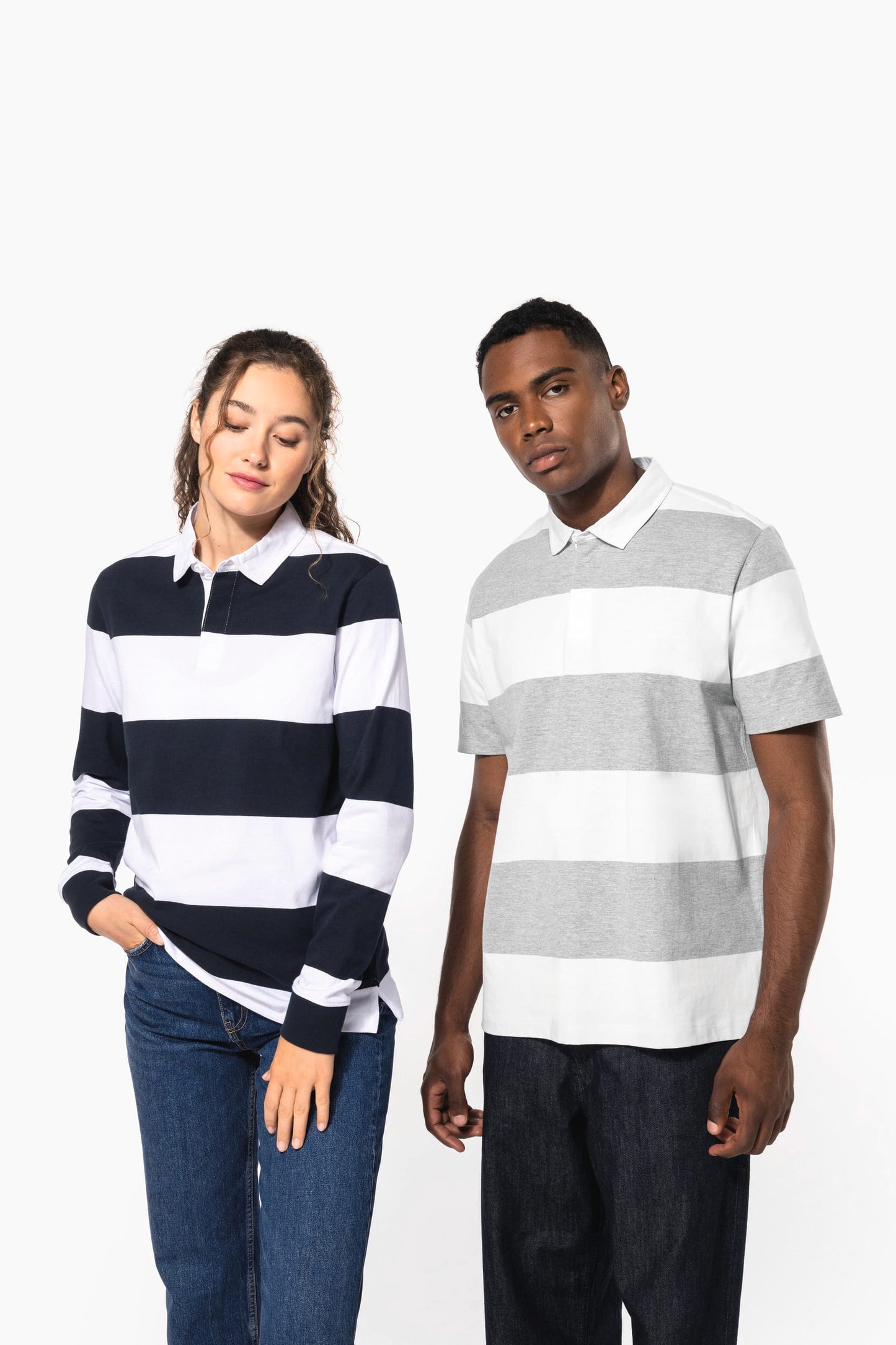 K285 - Polo rugby a righe maniche lunghe unisex