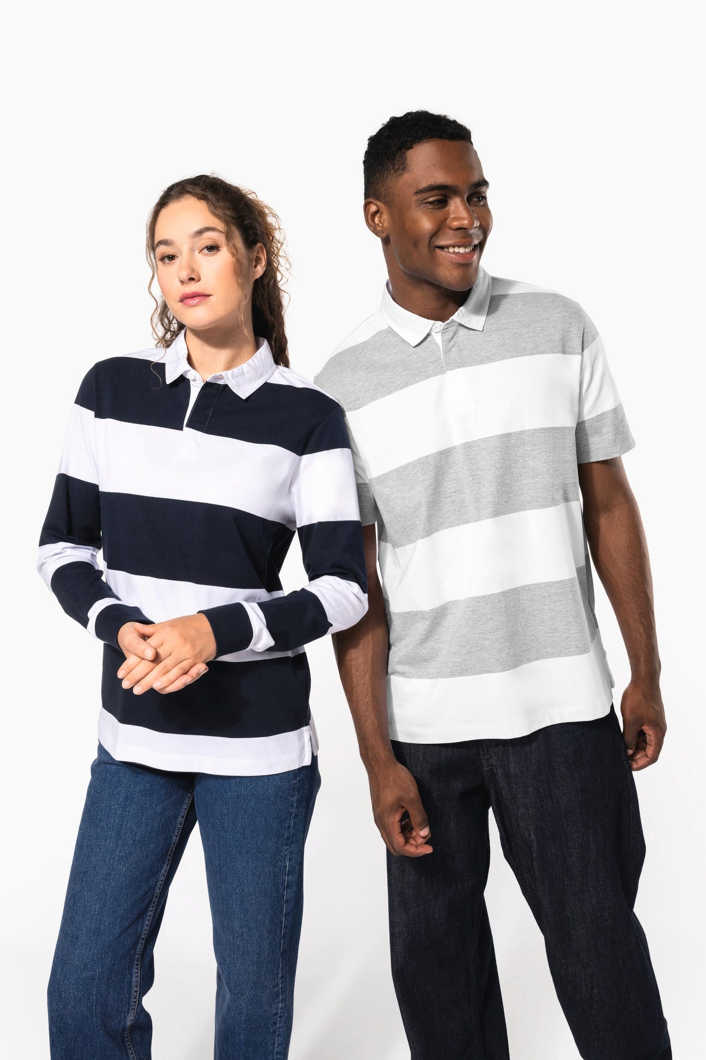 K285 - Polo rugby a righe maniche lunghe unisex