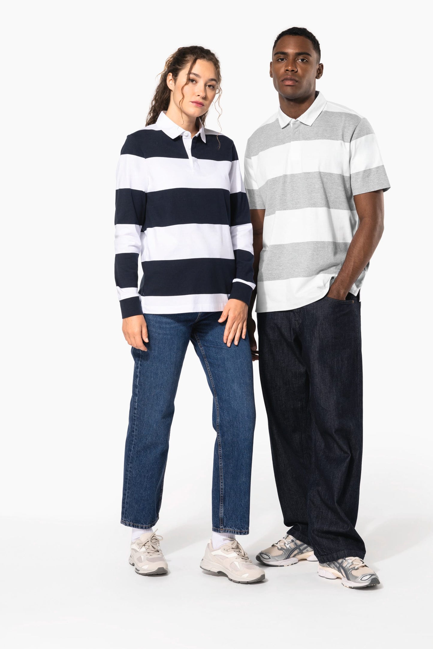 K286X - Polo rugby a righe maniche corte unisex