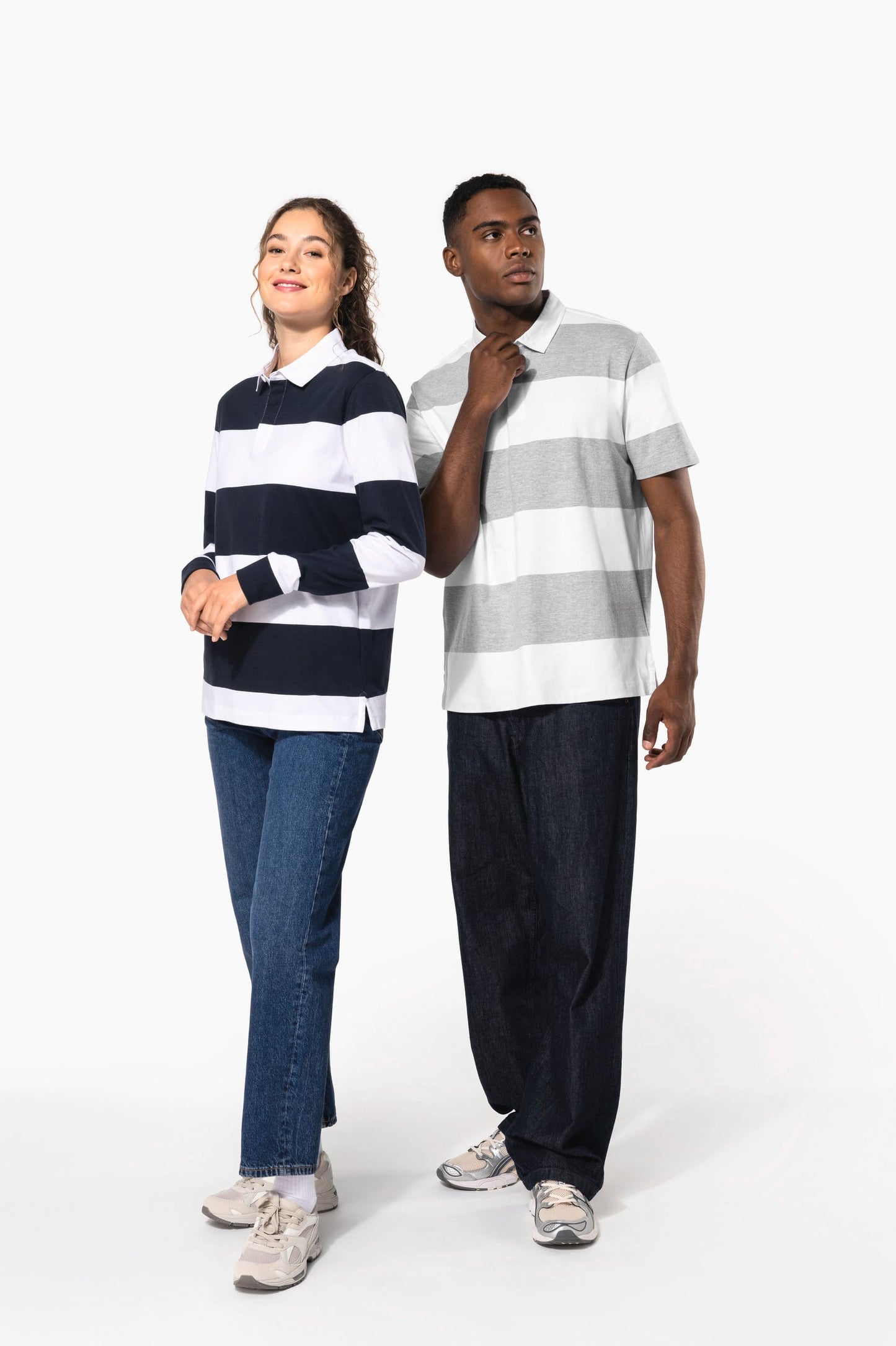 K285 - Polo rugby a righe maniche lunghe unisex
