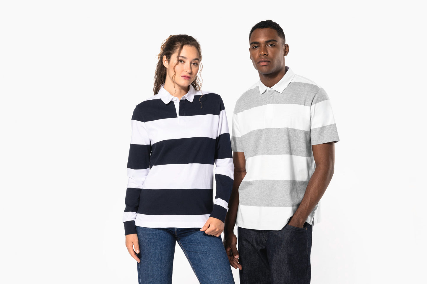 K285 - Polo rugby a righe maniche lunghe unisex
