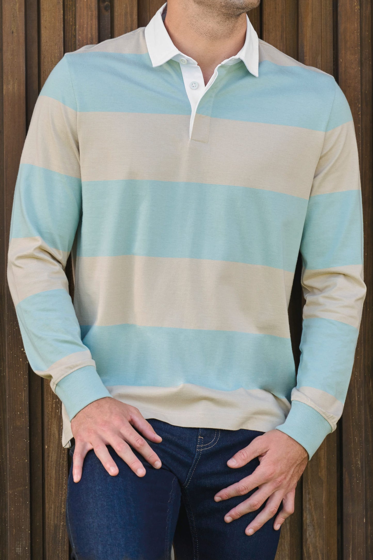 K285 - Polo rugby a righe maniche lunghe unisex