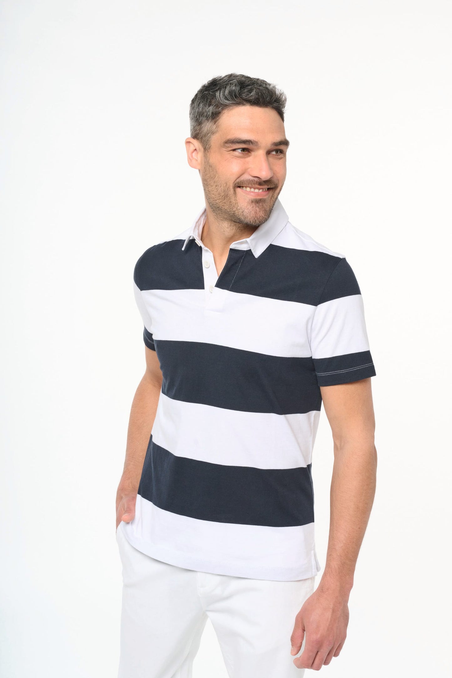 K286 - Polo rugby a righe maniche corte unisex