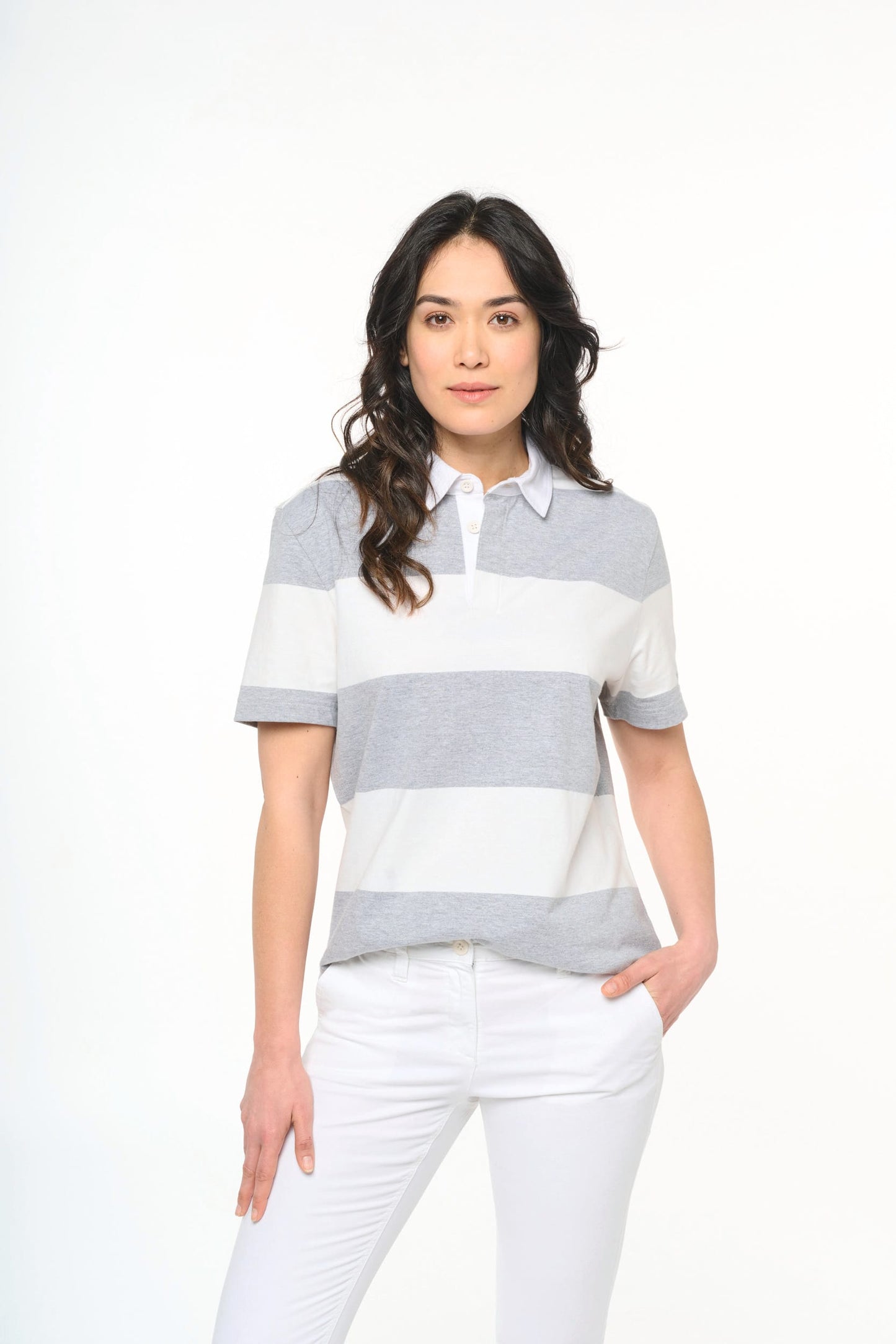 K286 - Polo rugby a righe maniche corte unisex