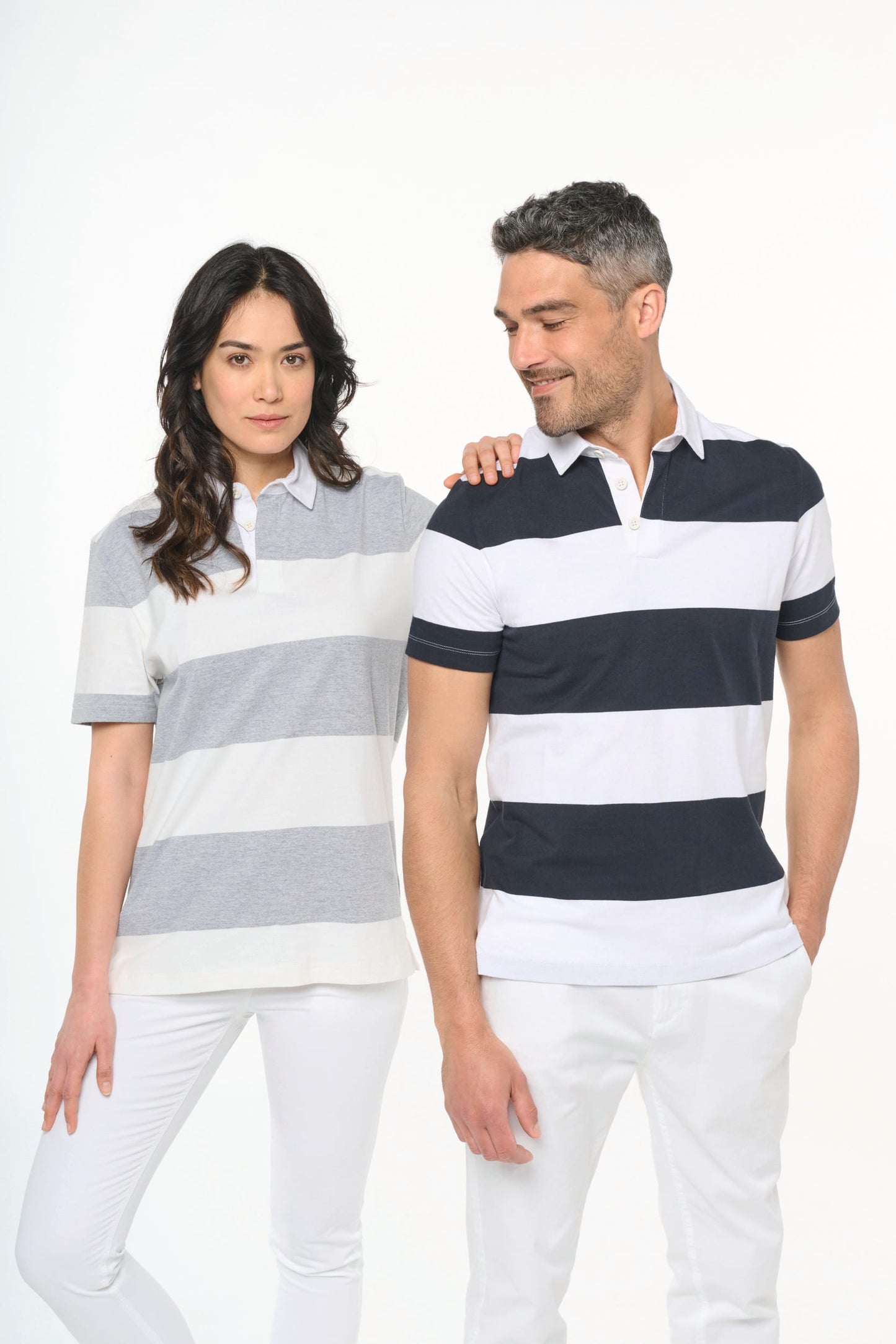 K286X - Polo rugby a righe maniche corte unisex