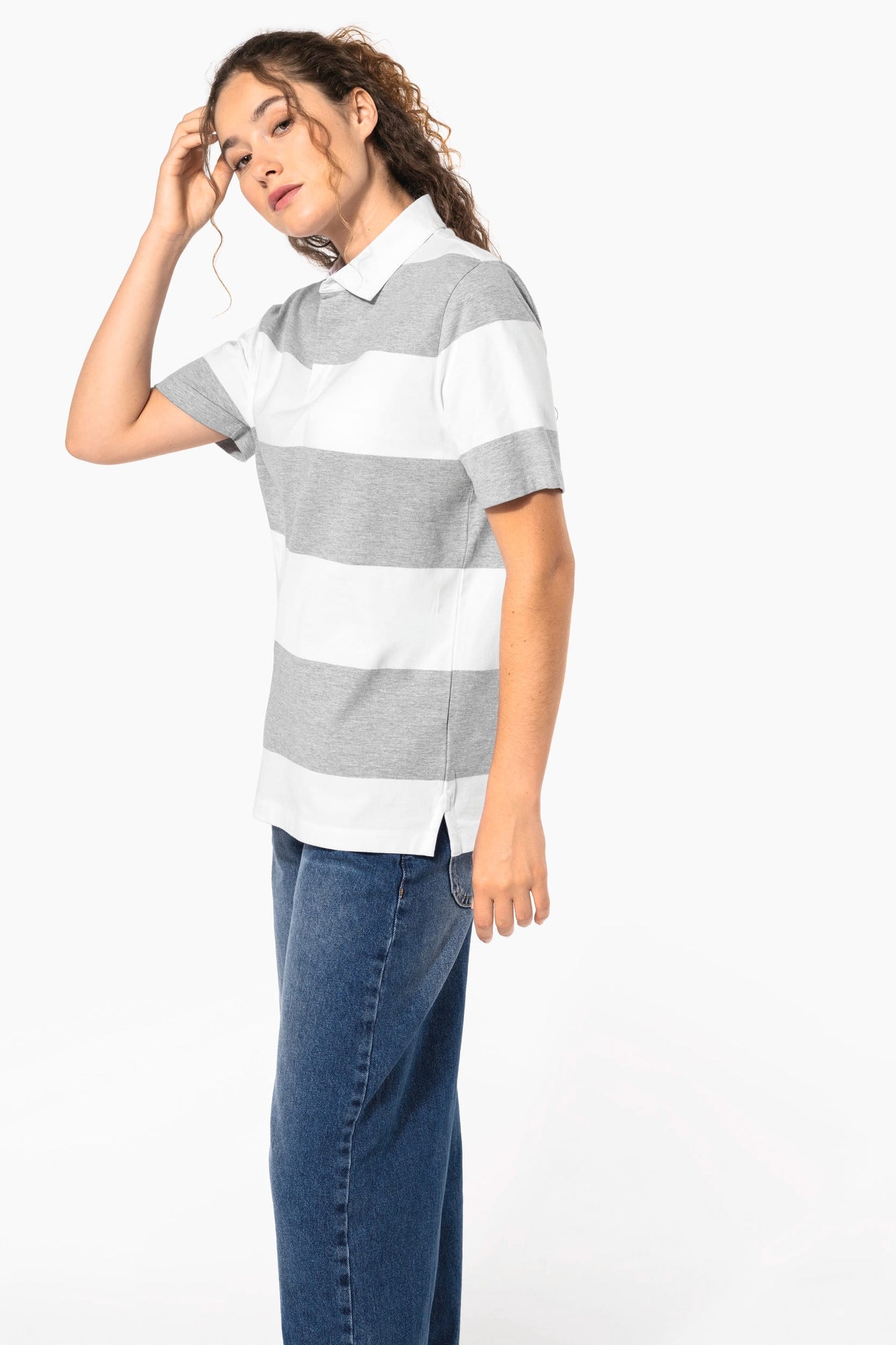K286 - Polo rugby a righe maniche corte unisex