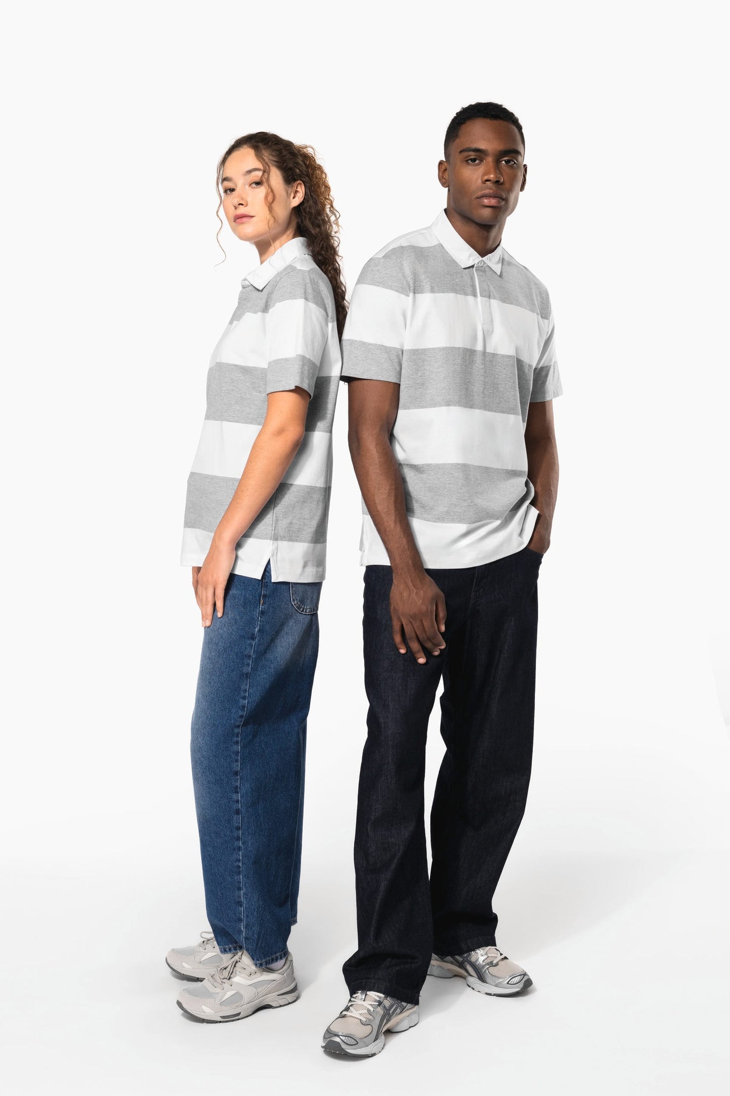 K286 - Polo rugby a righe maniche corte unisex