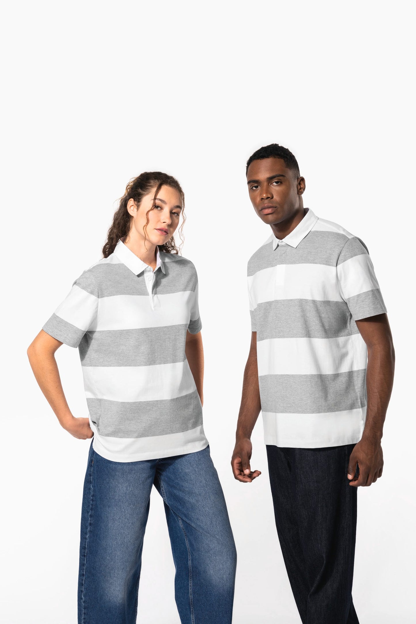 K286 - Polo rugby a righe maniche corte unisex
