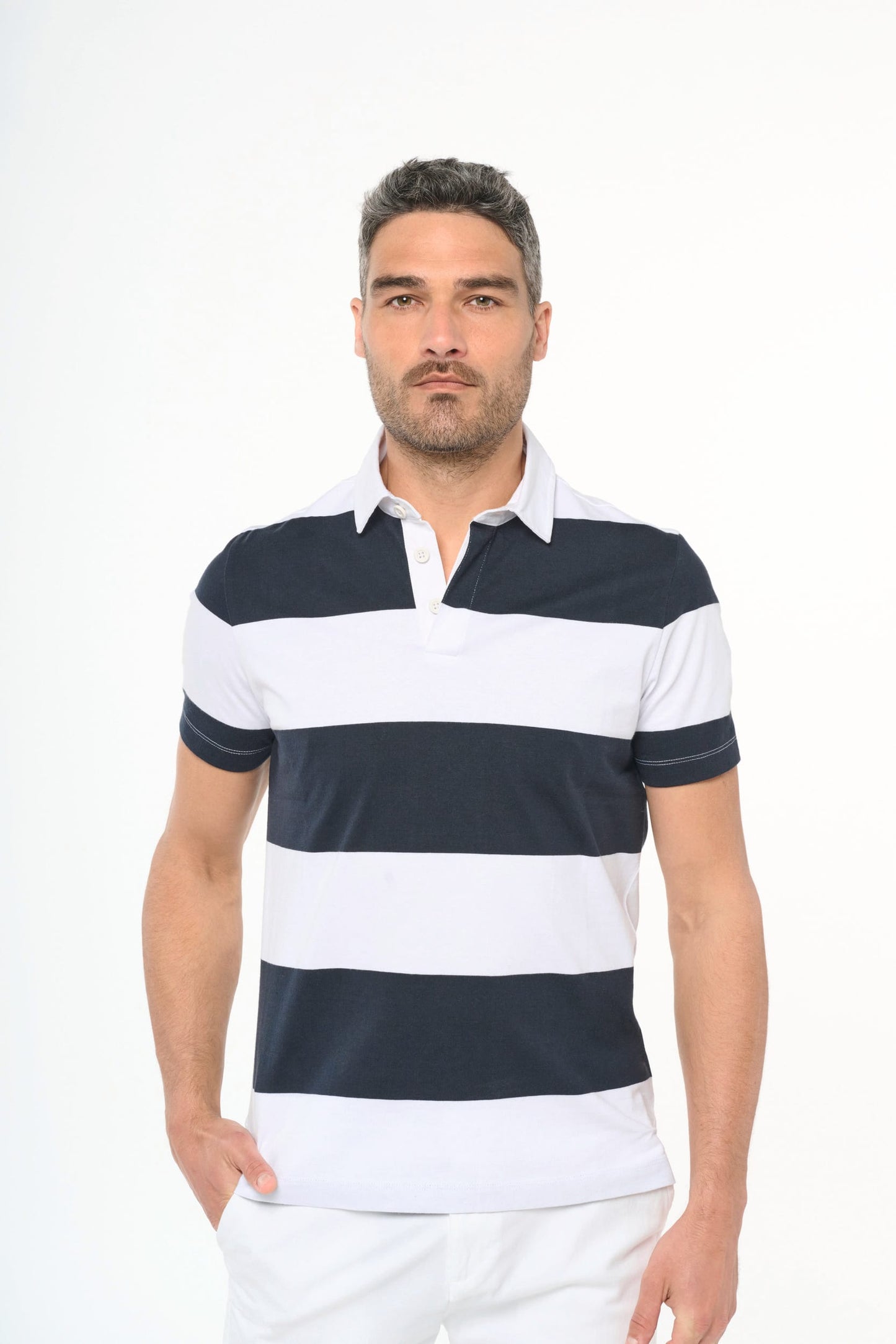 K286X - Polo rugby a righe maniche corte unisex
