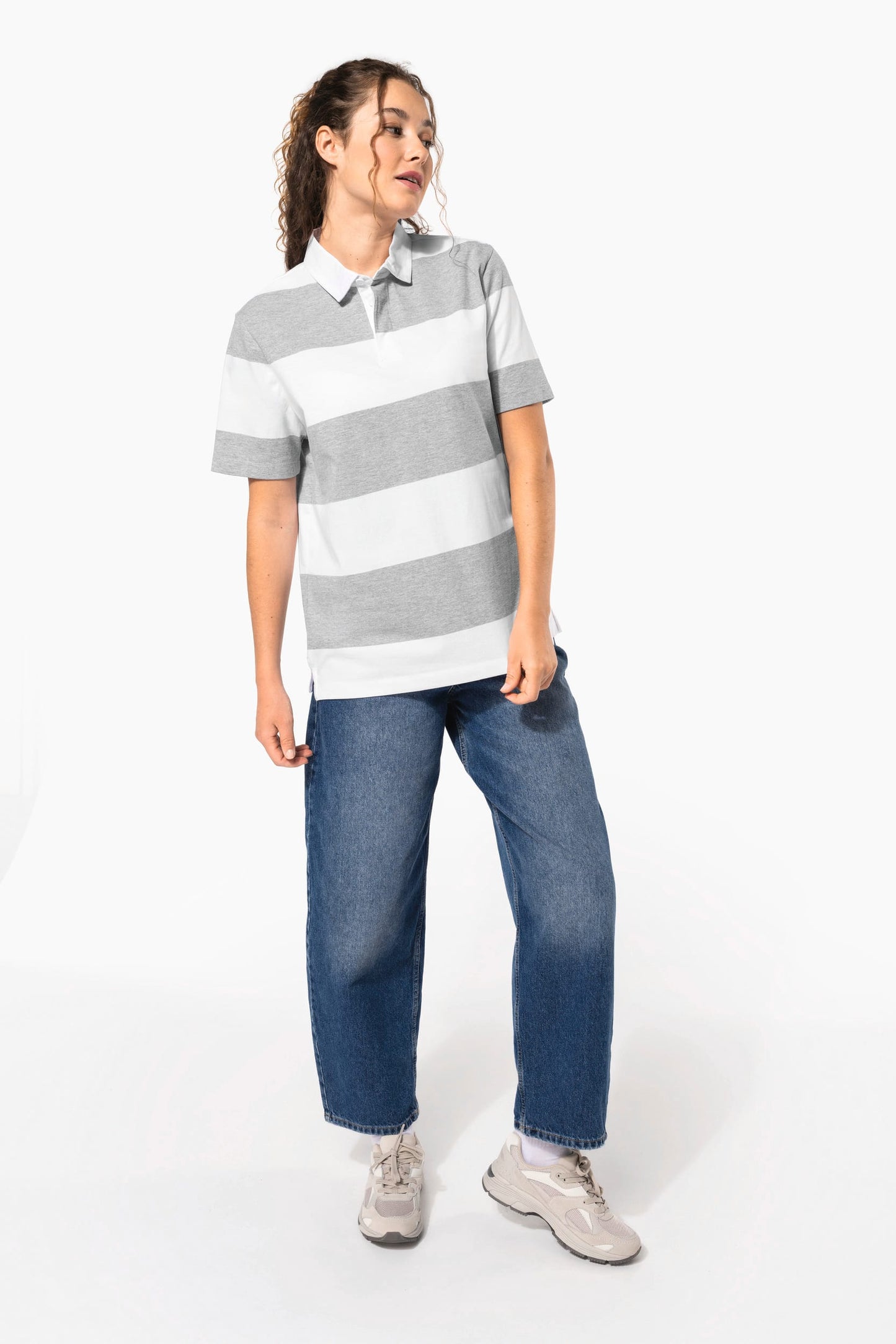 K286 - Polo rugby a righe maniche corte unisex