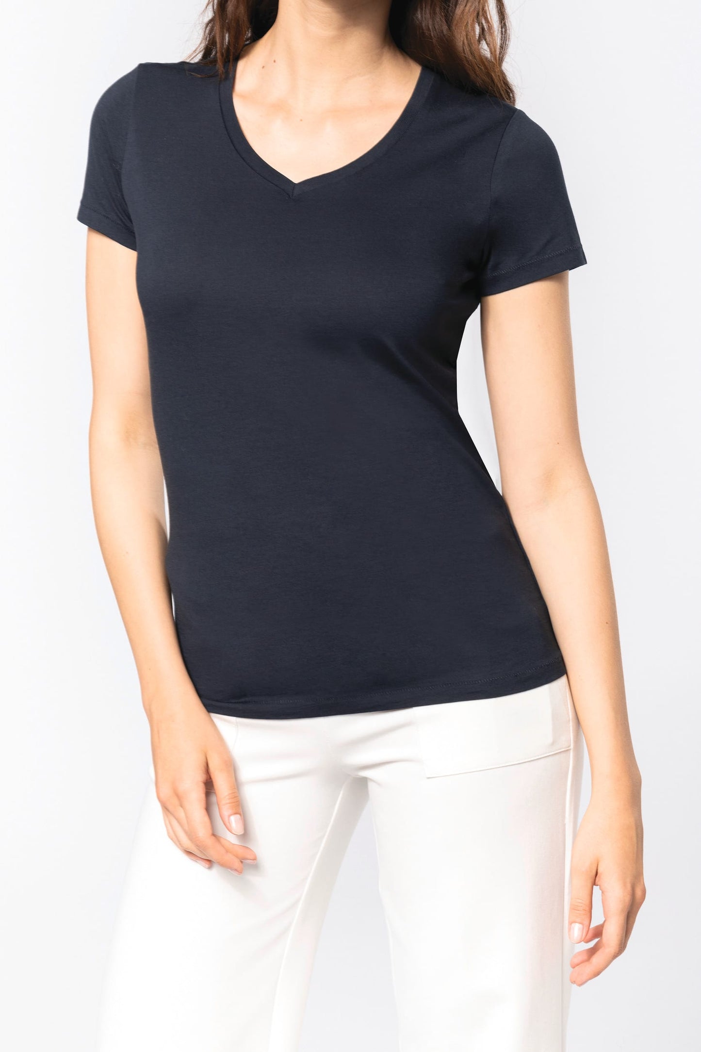 K3003 - T-shirt donna Supima® scollo a V manica corta