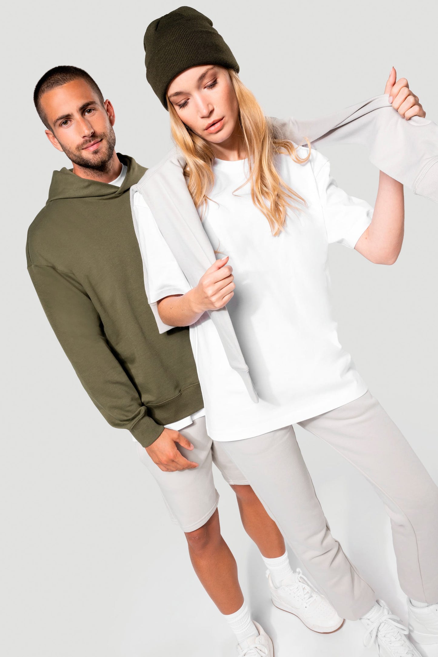 K4018 - Felpa unisex oversize con cappuccio in felpa