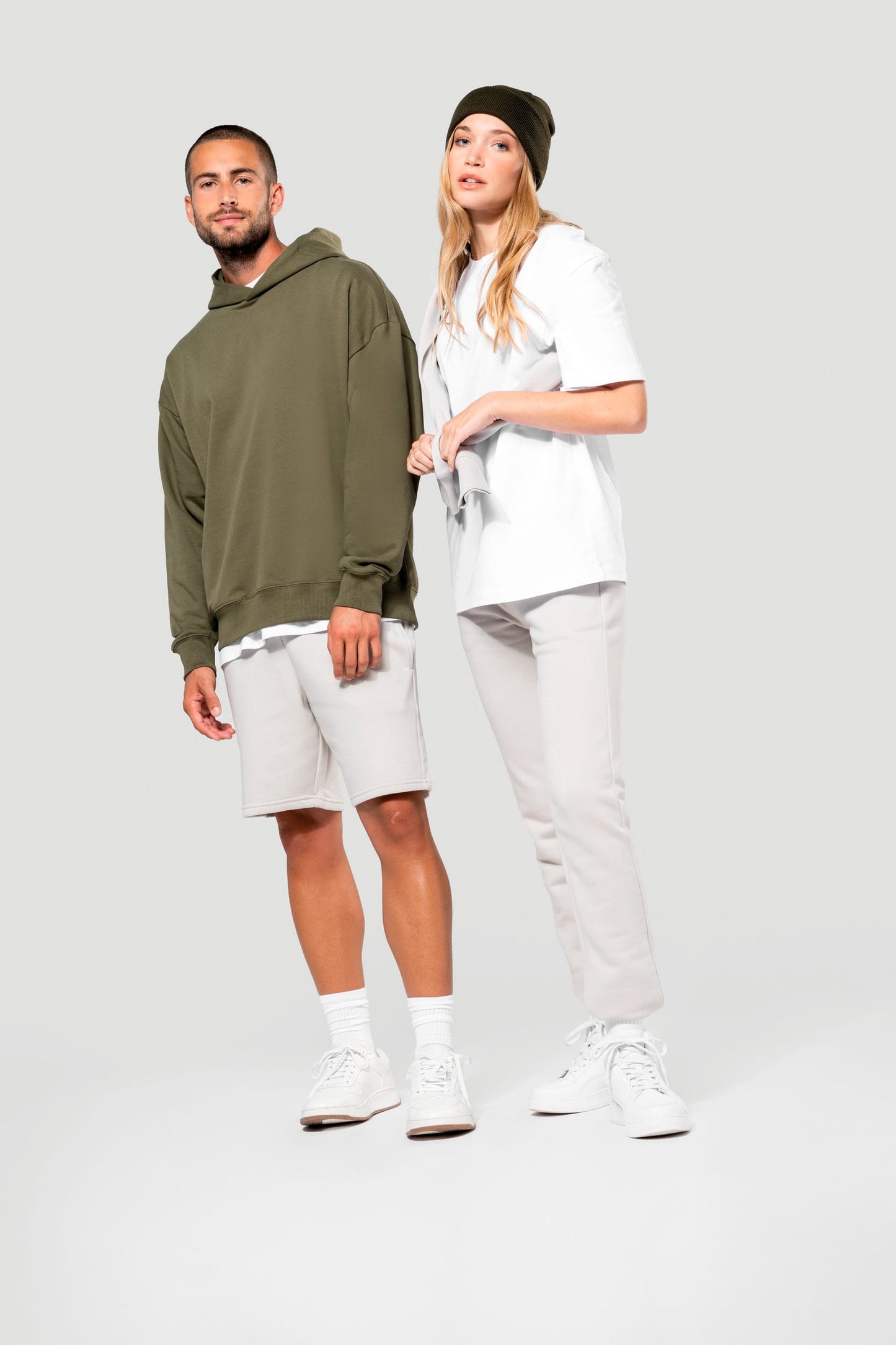 K4018 - Felpa unisex oversize con cappuccio in felpa