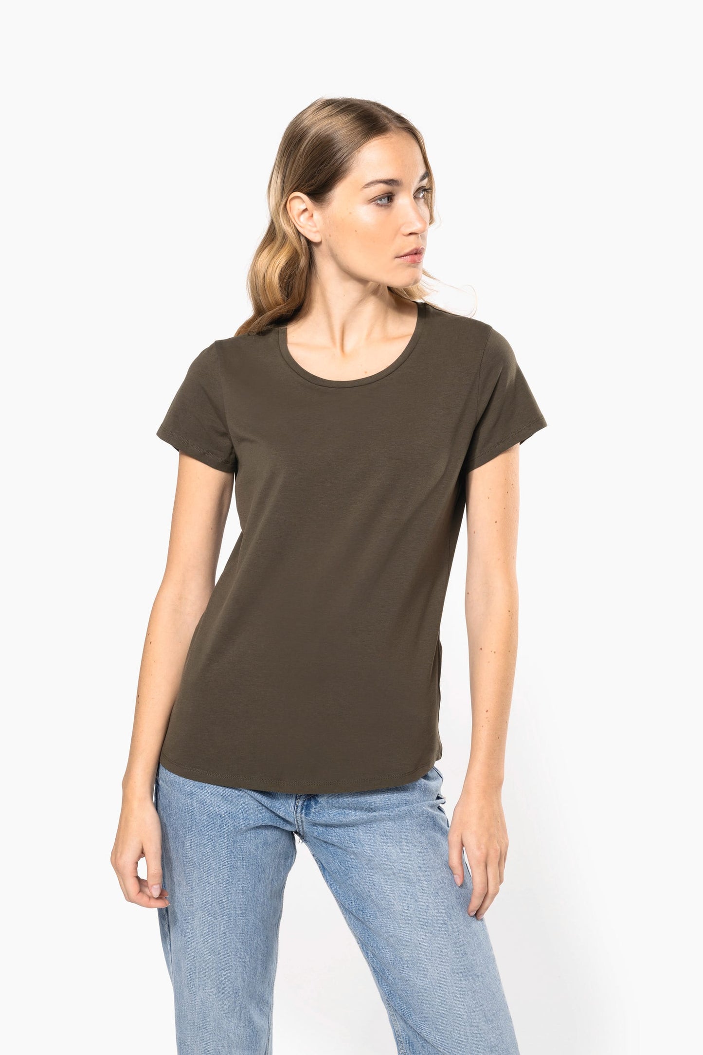 K3013C - T-shirt donna maniche corte girocollo<br/>