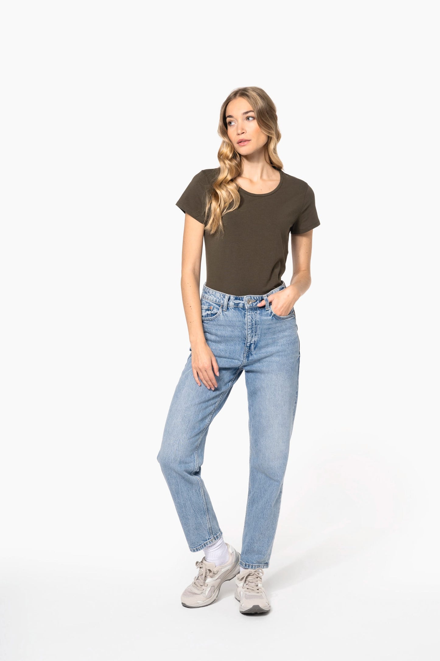 K3013C - T-shirt donna maniche corte girocollo<br/>