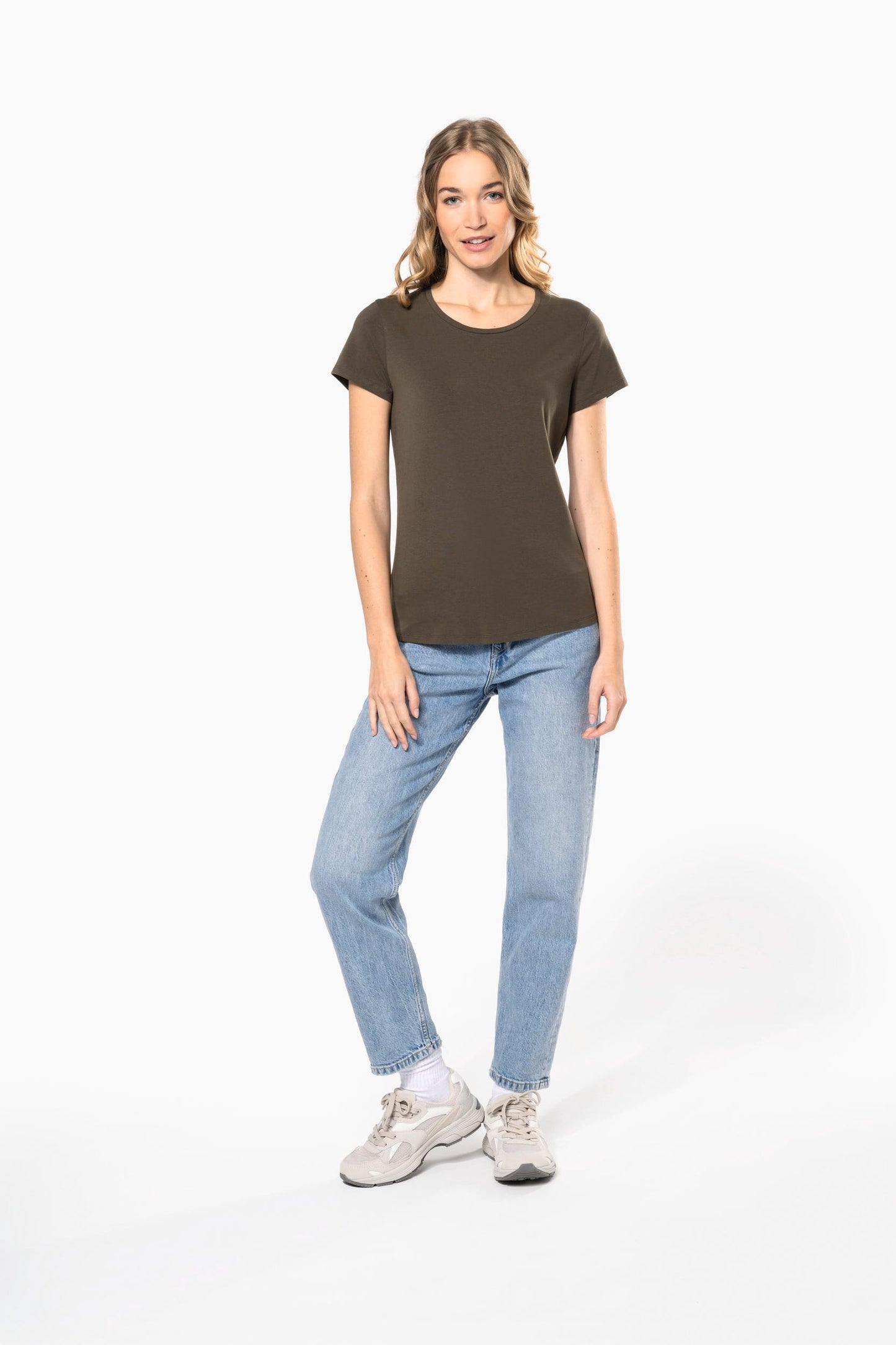 K3013C - T-shirt donna maniche corte girocollo<br/>