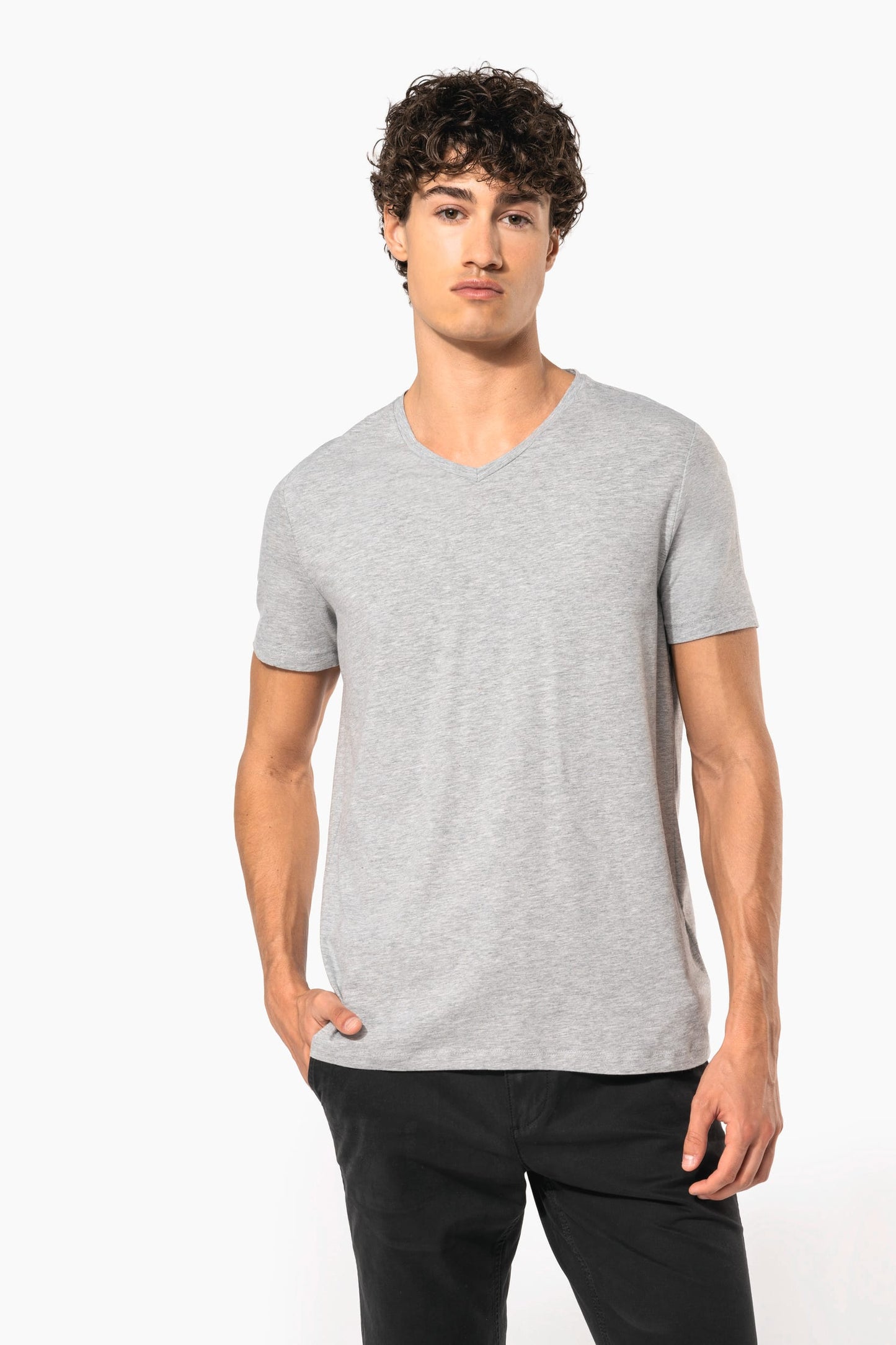 K3014 - T-shirt maniche corte collo a V<br/>