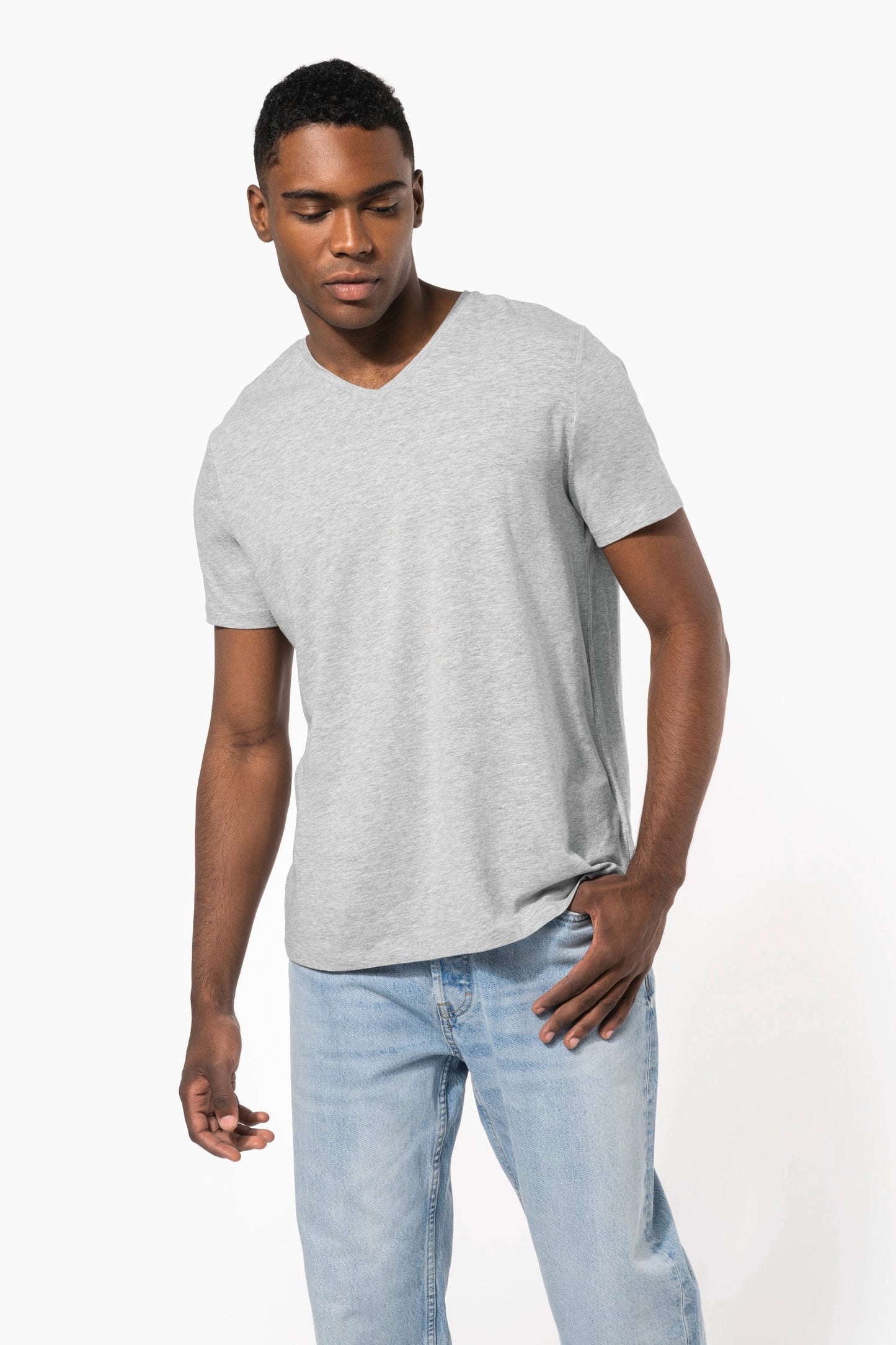 K3014 - T-shirt maniche corte collo a V<br/>