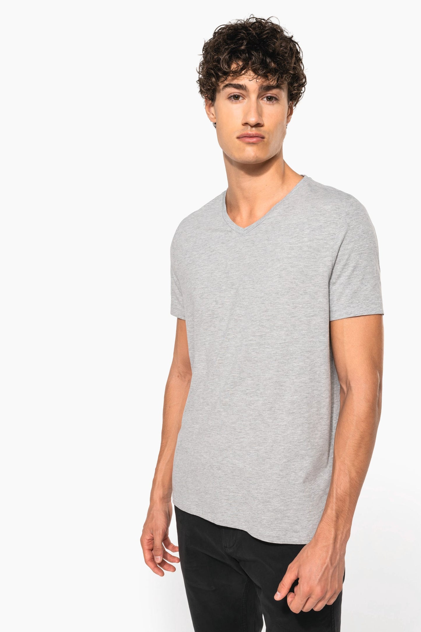 K3014 - T-shirt maniche corte collo a V<br/>