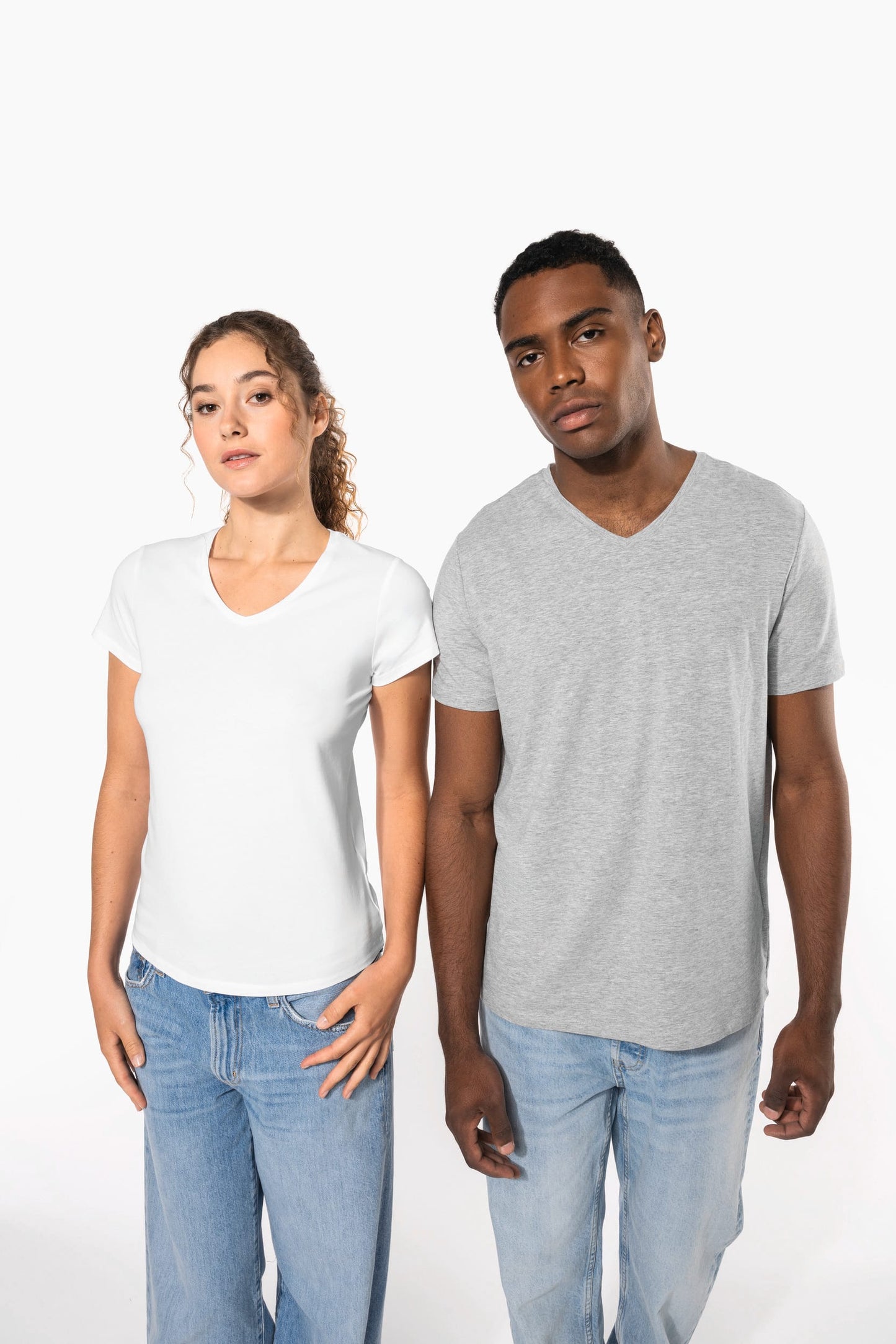K3014 - T-shirt maniche corte collo a V<br/>