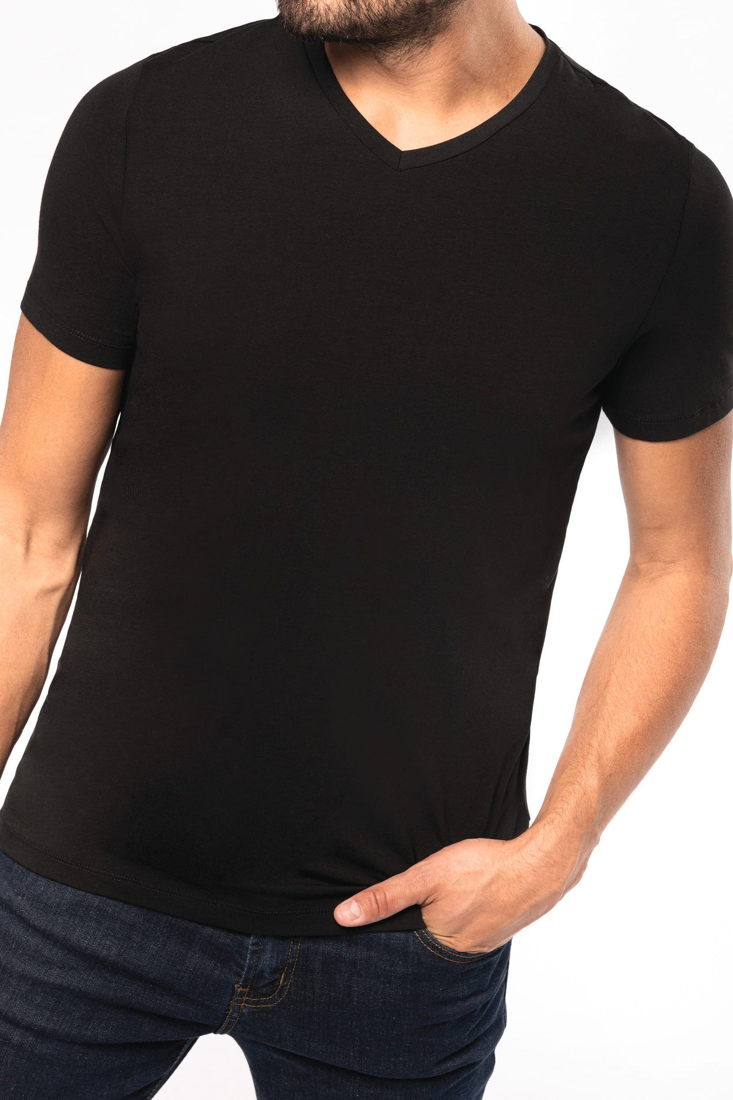 K3014C - T-shirt maniche corte collo a V<br/>