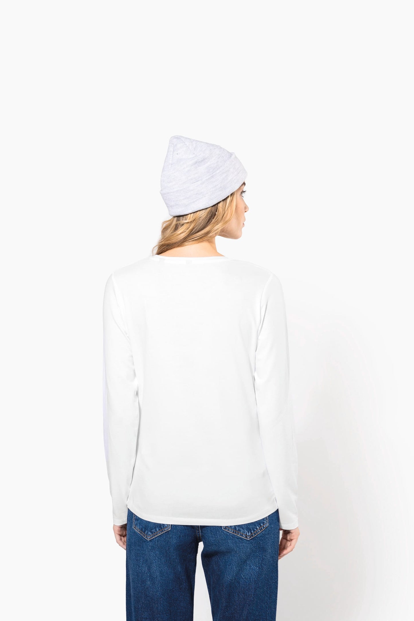 K3017 - T-shirt donna maniche lunghe girocollo<br/>