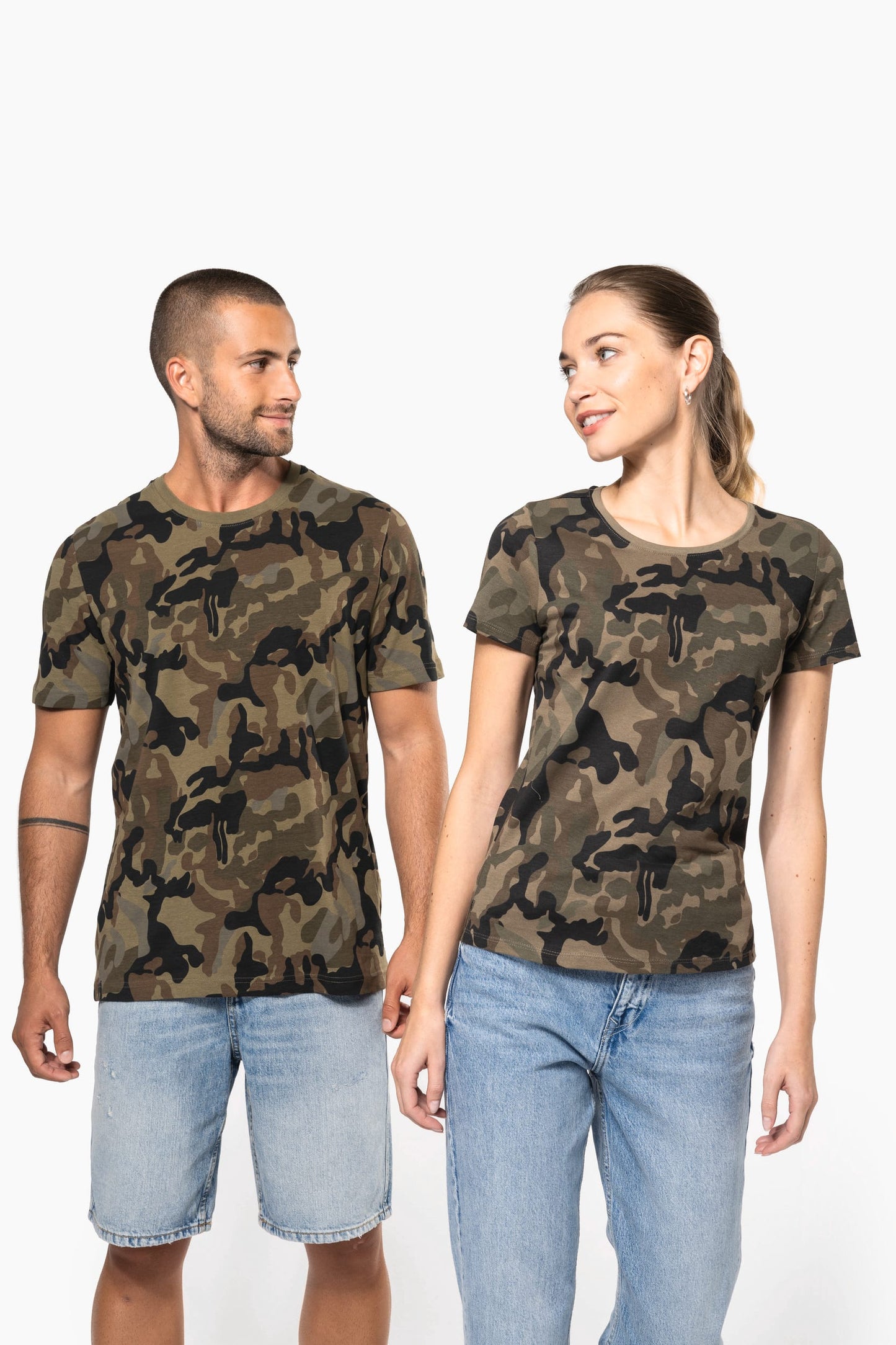 K3031 - T-shirt mimetica donna maniche corte