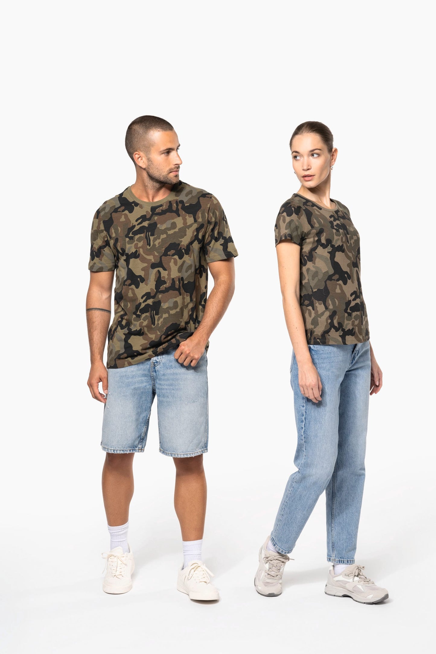 K3031 - T-shirt mimetica donna maniche corte