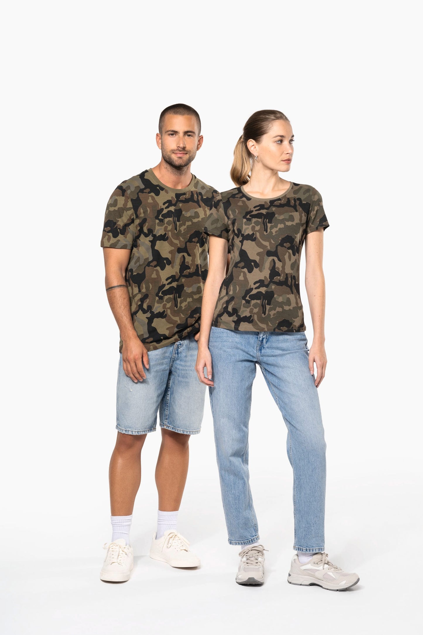 K3031 - T-shirt mimetica donna maniche corte