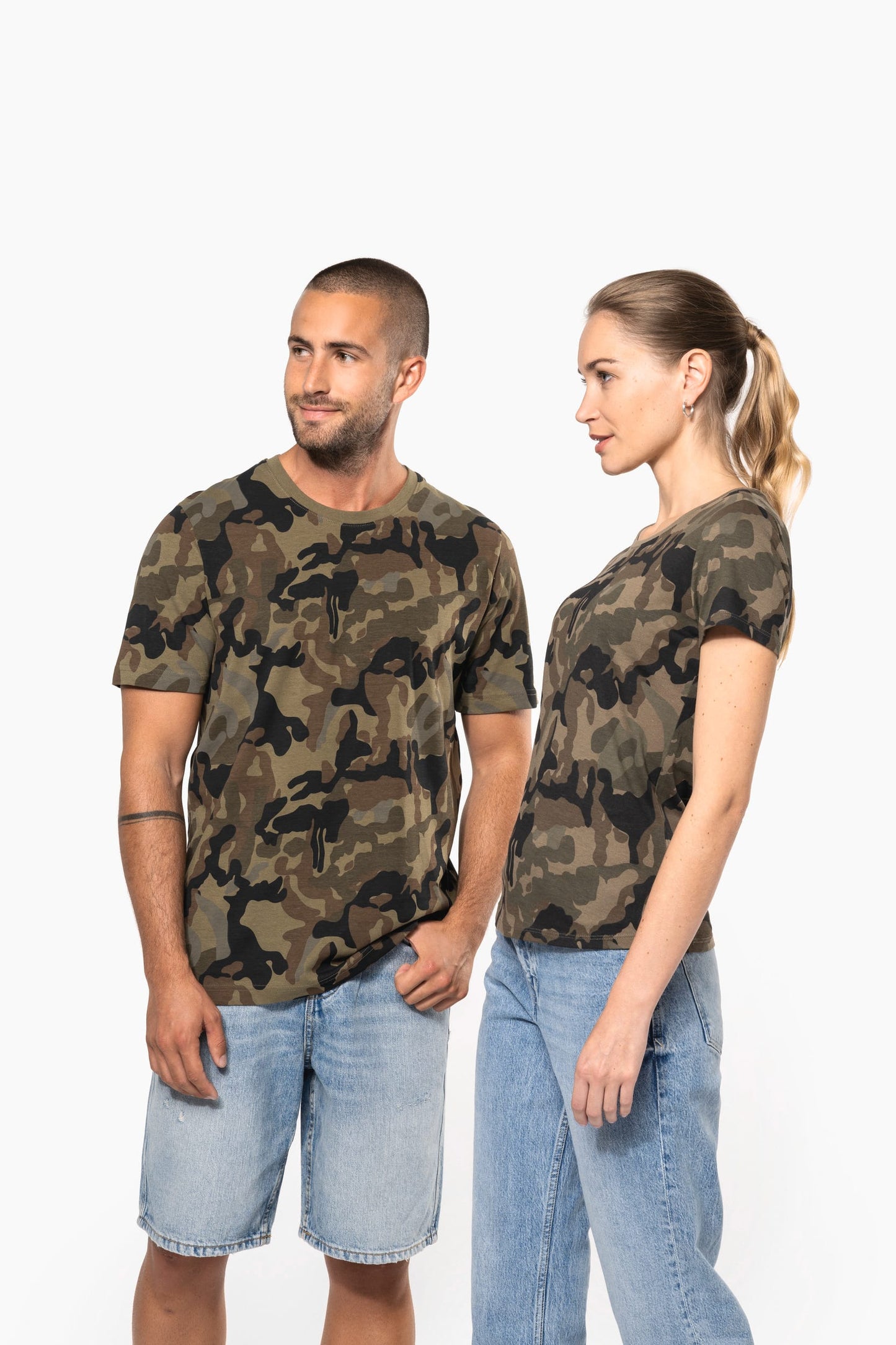 K3031 - T-shirt mimetica donna maniche corte