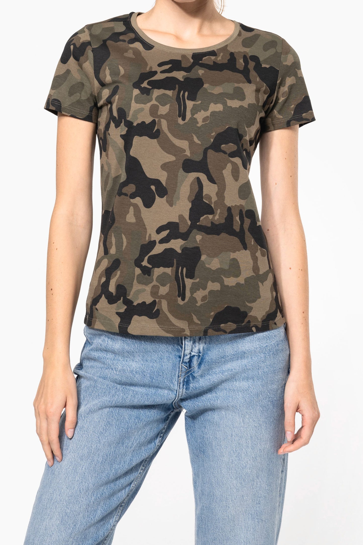 K3031 - T-shirt mimetica donna maniche corte