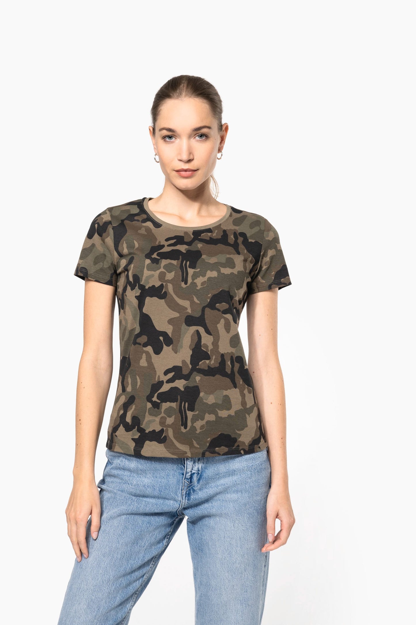 K3031 - T-shirt mimetica donna maniche corte