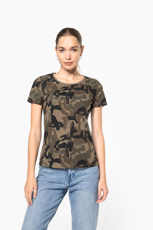 K3031 - T-shirt mimetica donna maniche corte