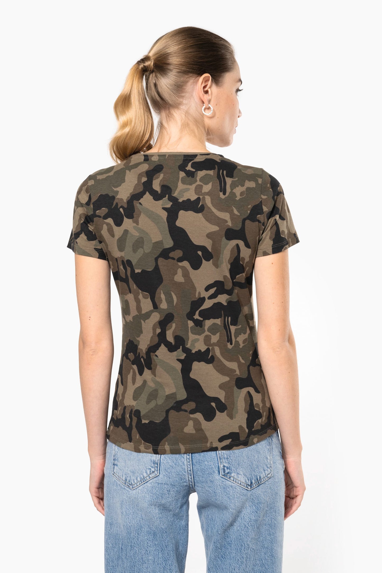 K3031 - T-shirt mimetica donna maniche corte