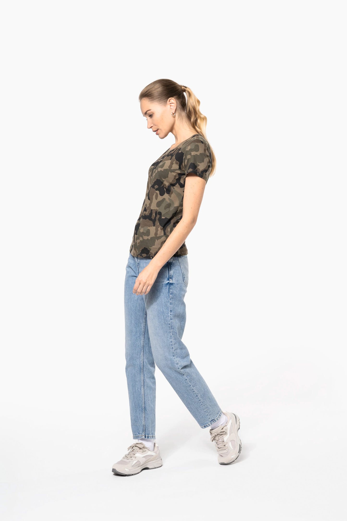 K3031 - T-shirt mimetica donna maniche corte