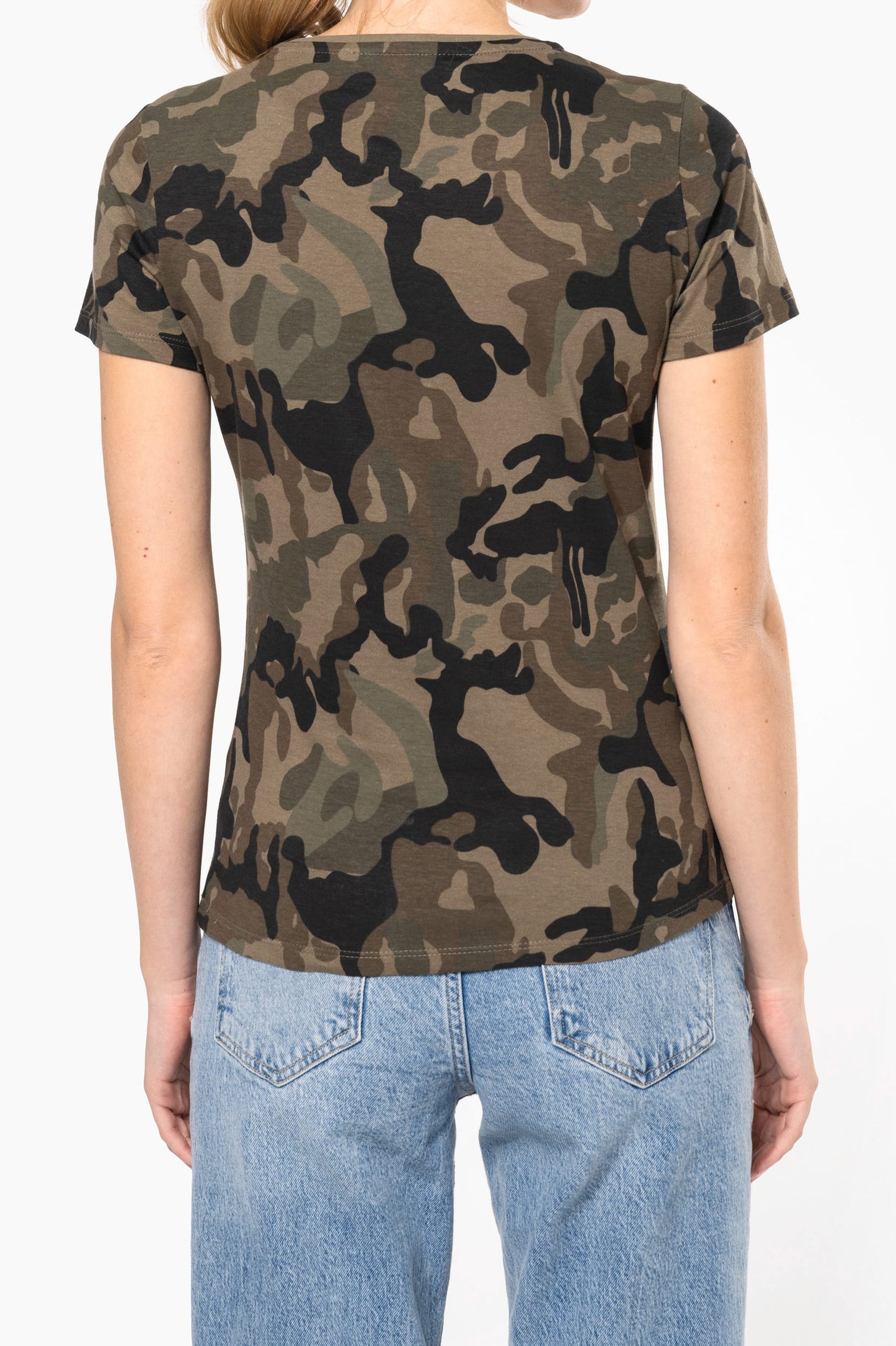 K3031 - T-shirt mimetica donna maniche corte