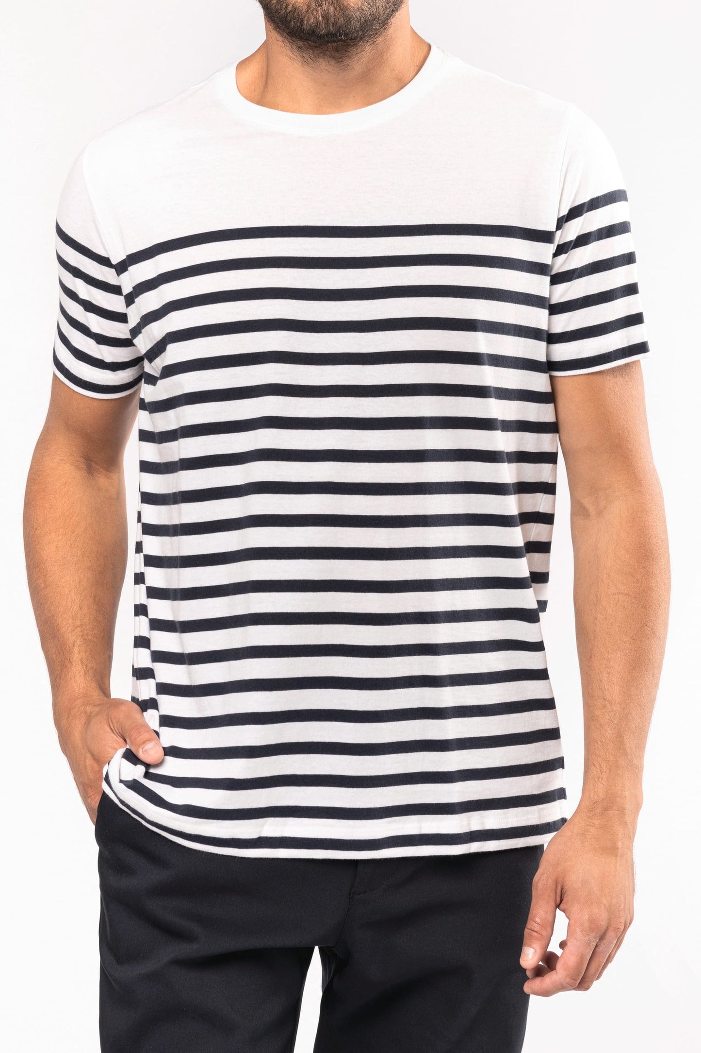 K3033 - T-shirt uomo in stile marinaro Bio girocollo