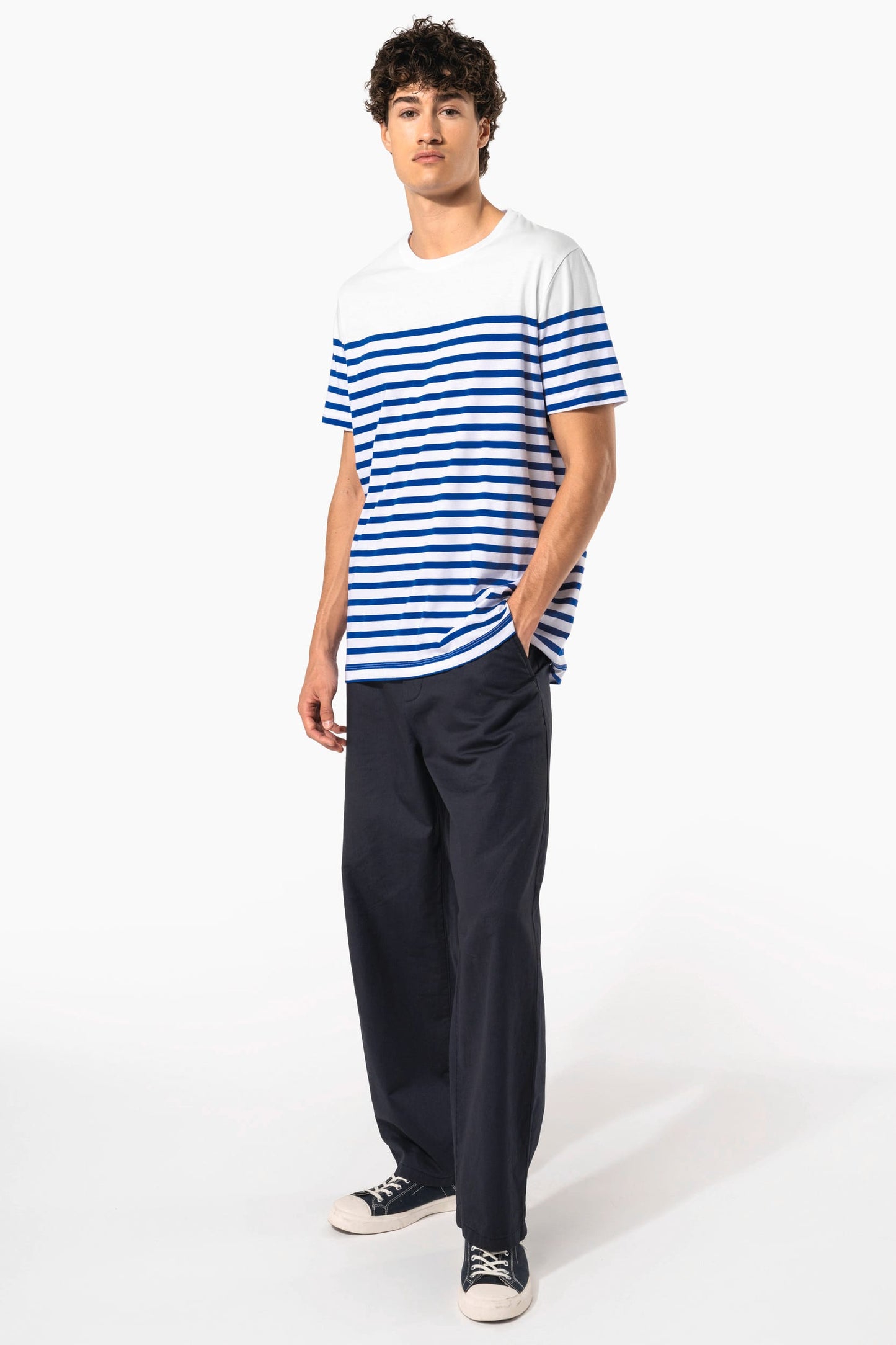 K3033 - T-shirt uomo in stile marinaro Bio girocollo