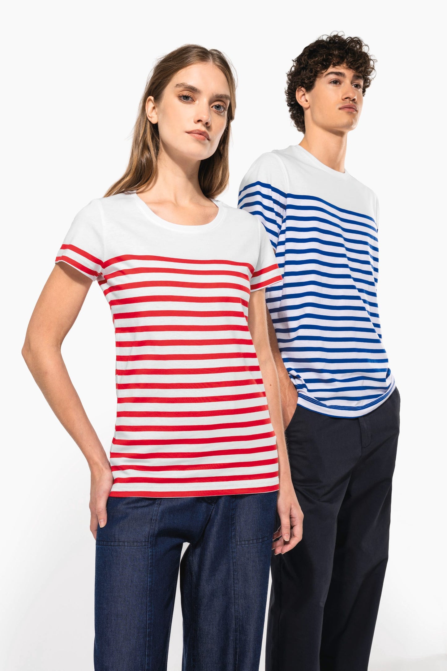 K3034 - T-shirt donna in stile marinaro Bio girocollo
