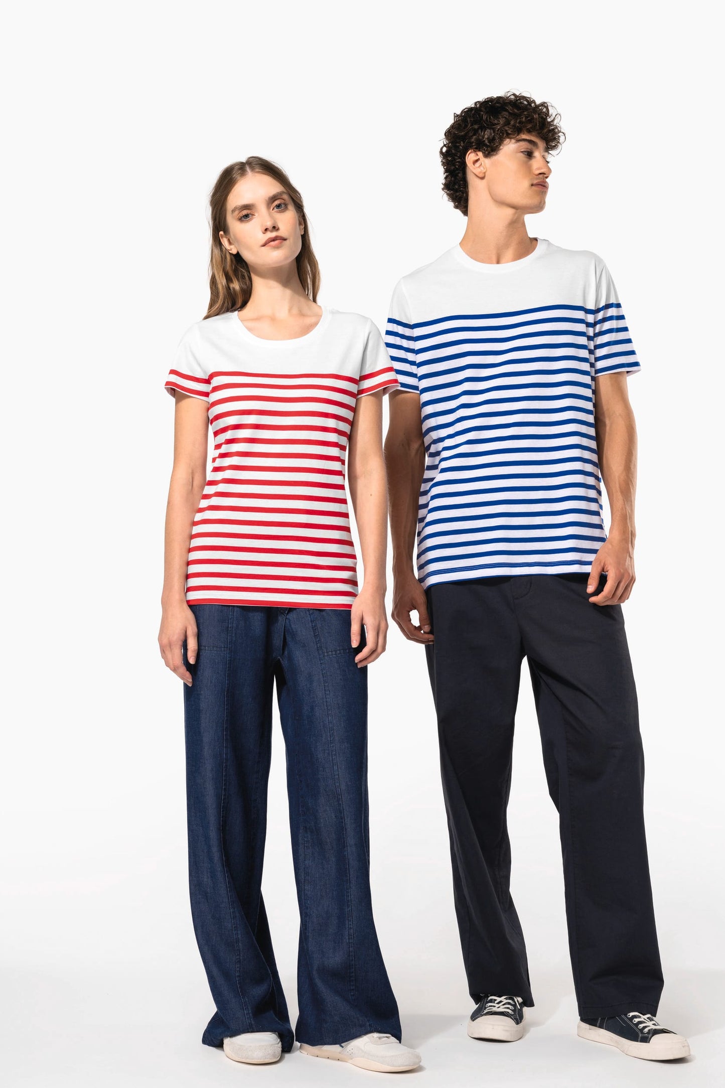 K3034 - T-shirt donna in stile marinaro Bio girocollo