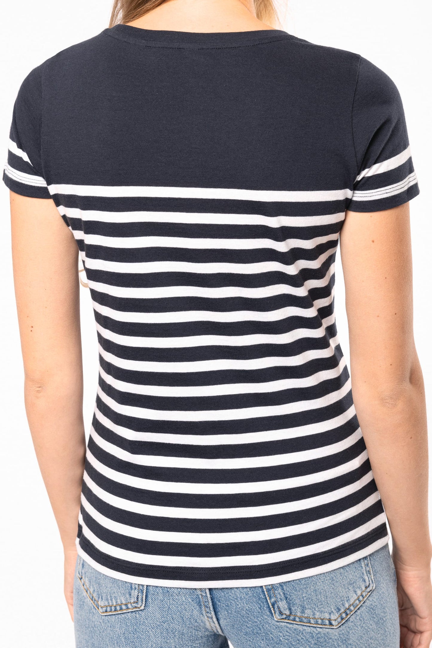 K3034 - T-shirt donna in stile marinaro Bio girocollo