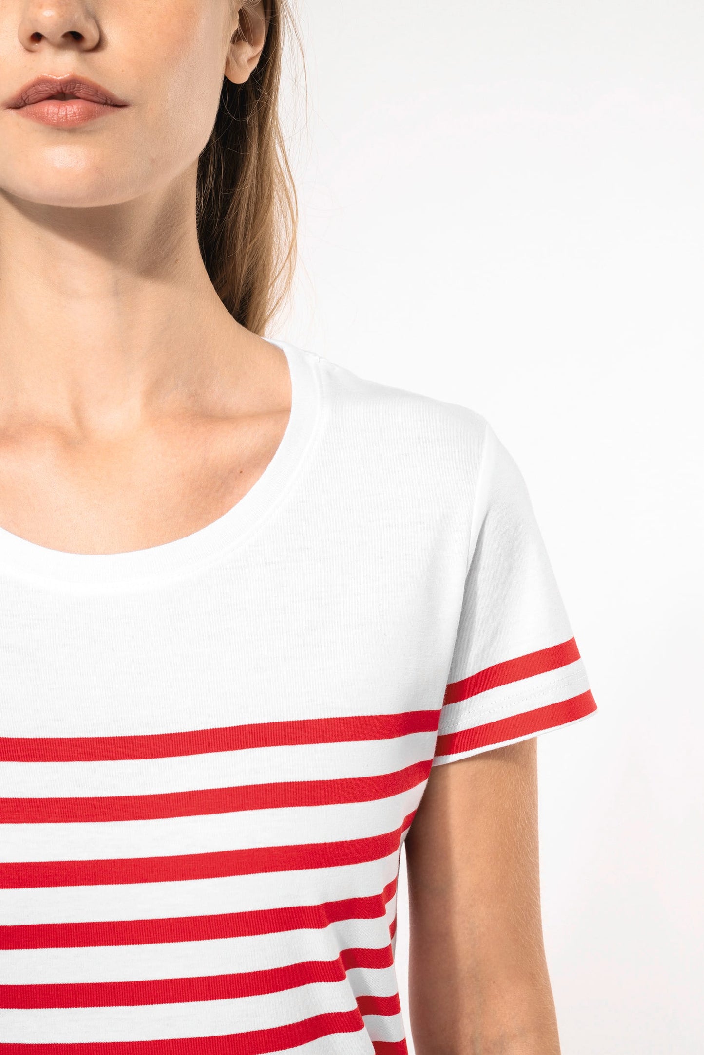 K3034 - T-shirt donna in stile marinaro Bio girocollo