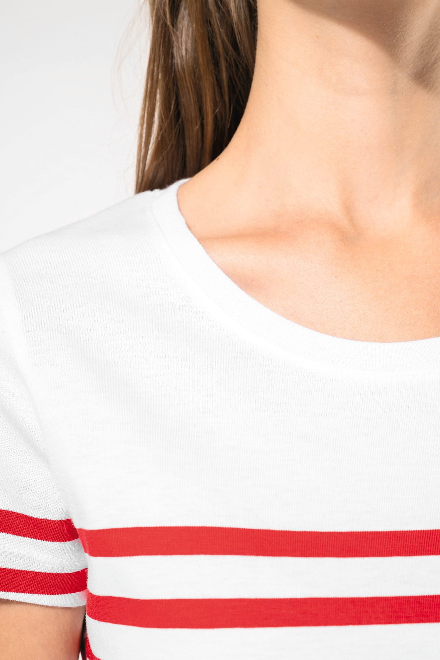 K3034 - T-shirt donna in stile marinaro Bio girocollo