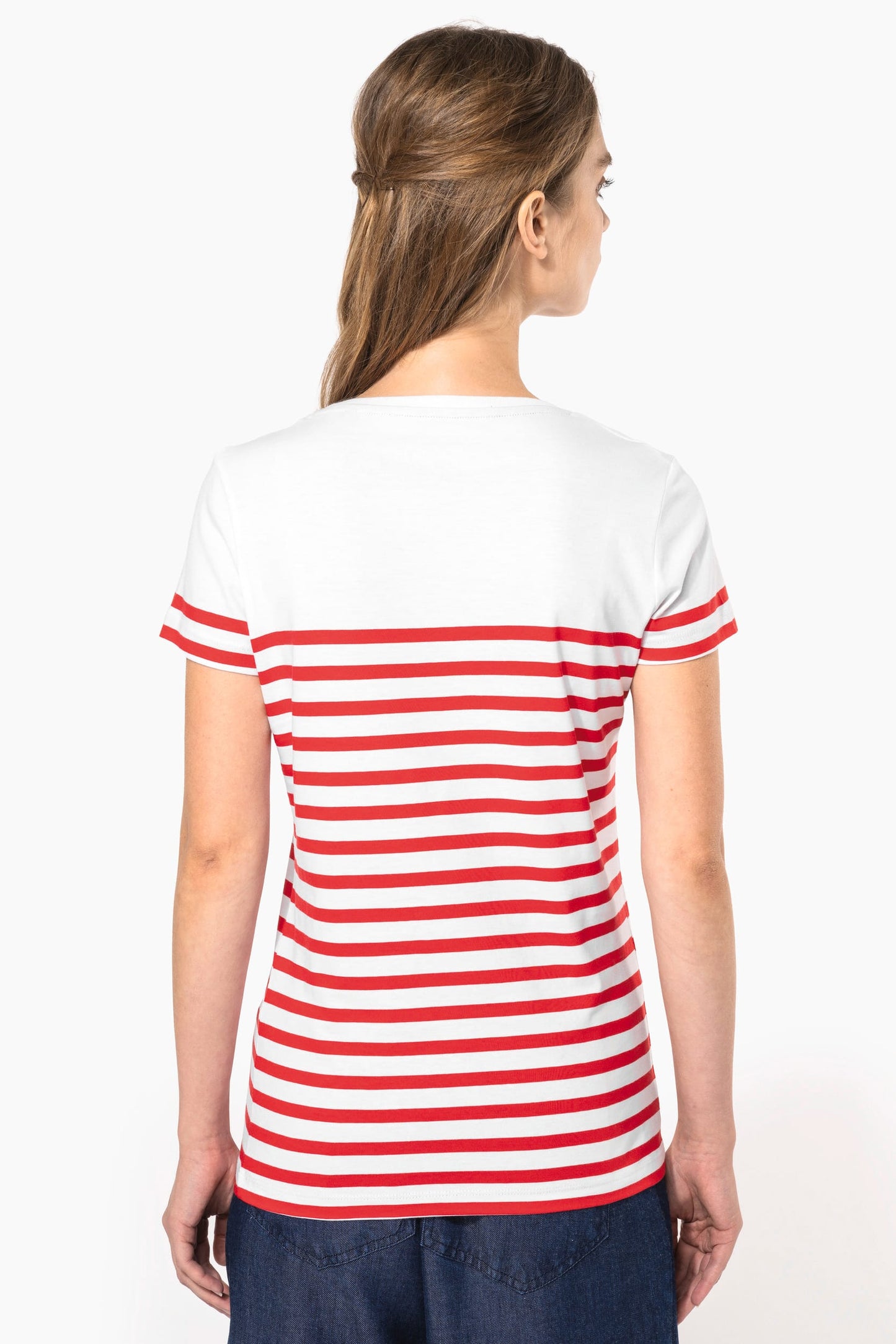K3034 - T-shirt donna in stile marinaro Bio girocollo