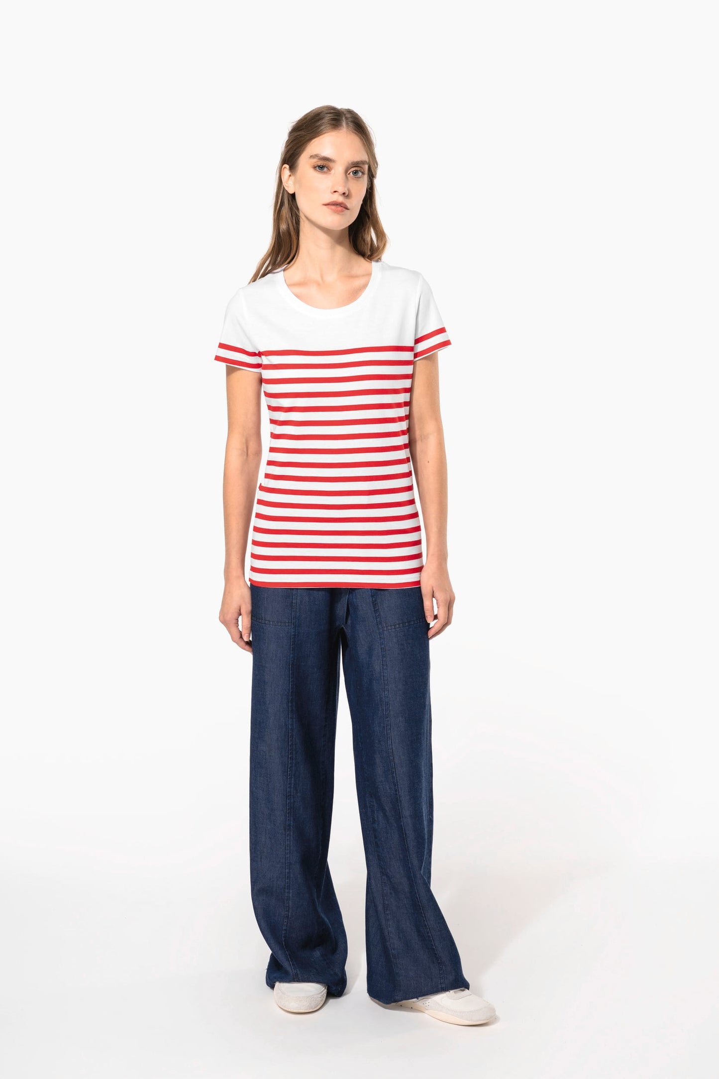 K3034 - T-shirt donna in stile marinaro Bio girocollo
